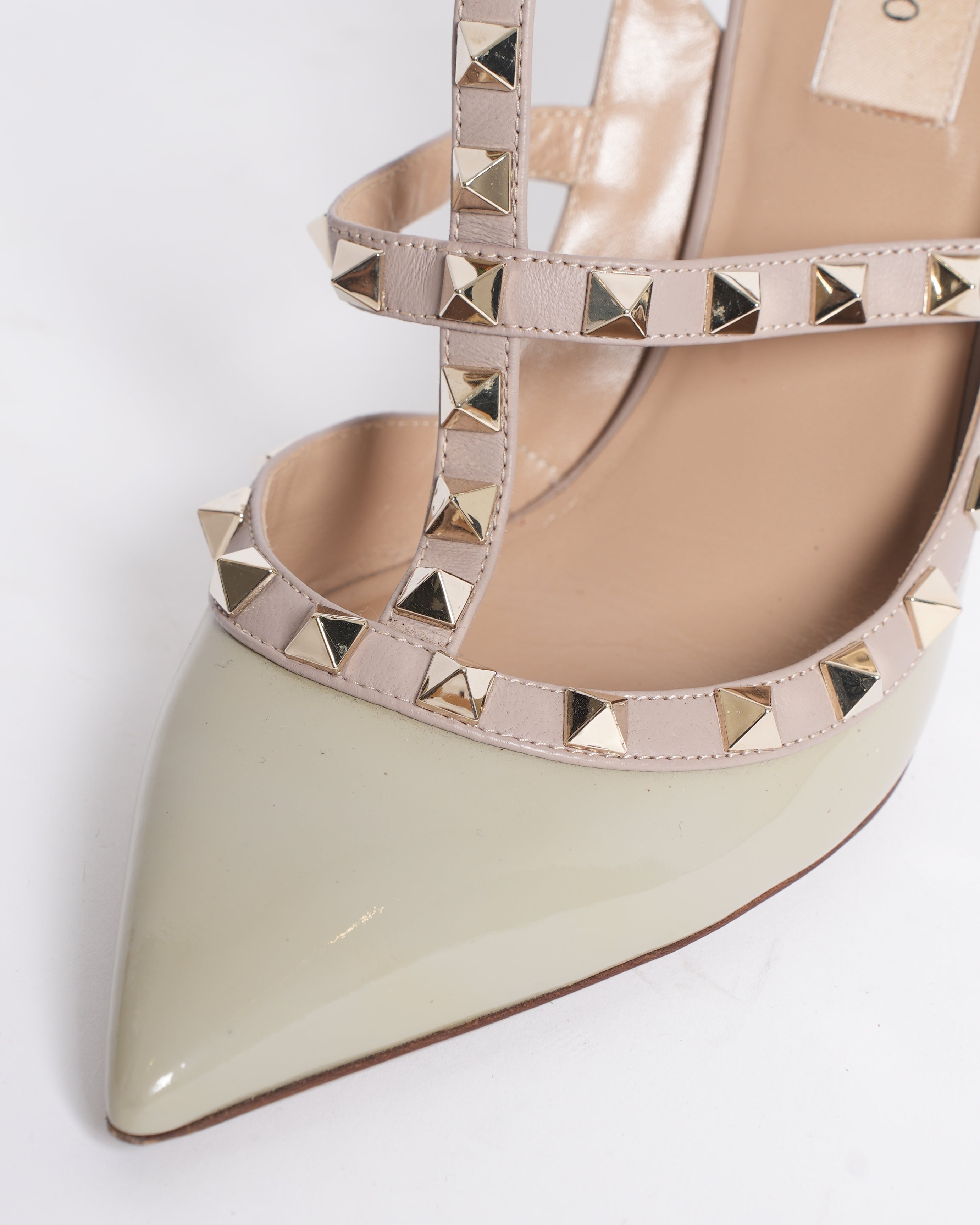 Valentino garavani leather rockstud ankle strap heels
