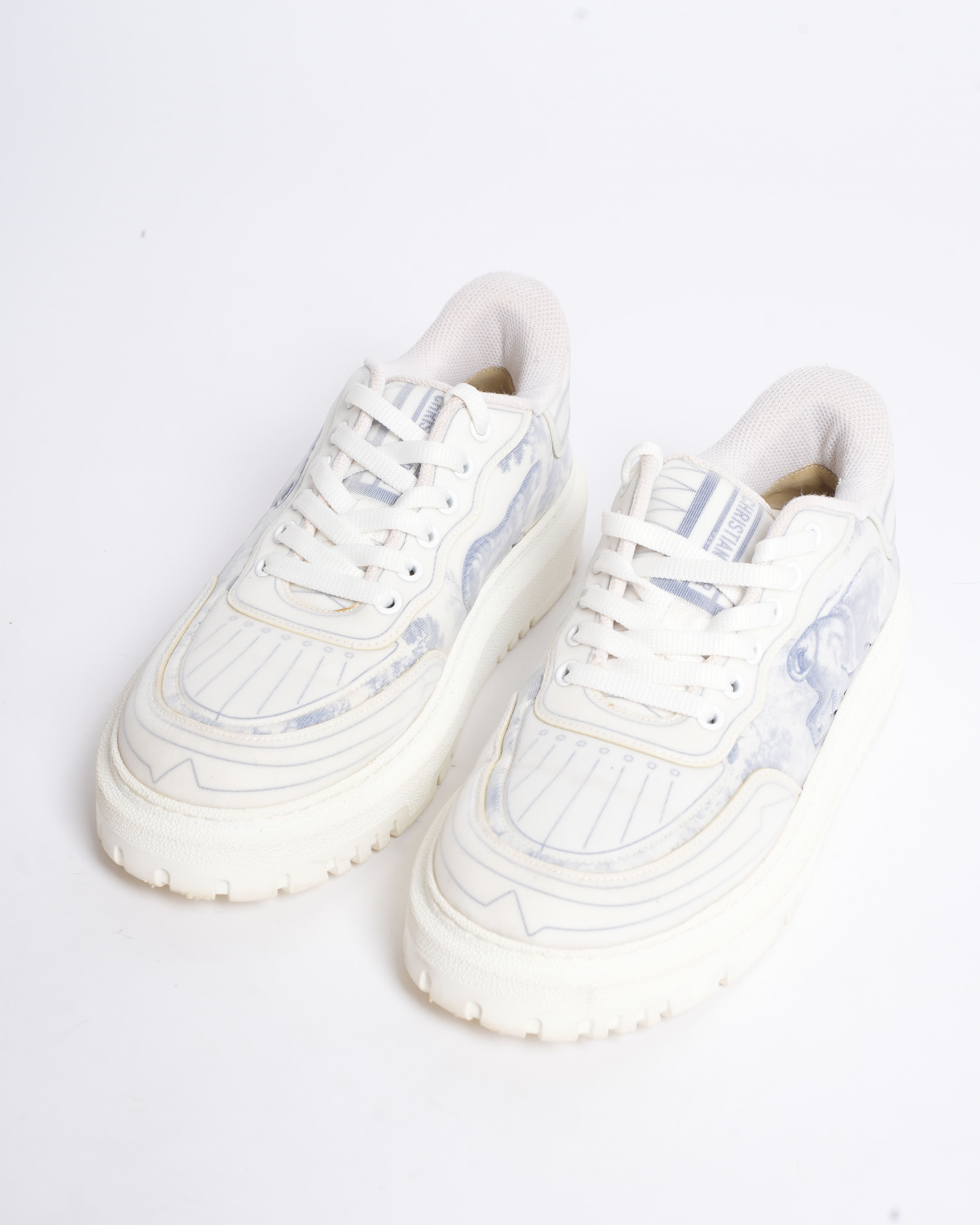 Christian Dior Toile de Jouy Women's Addict Sneakers in French Blue