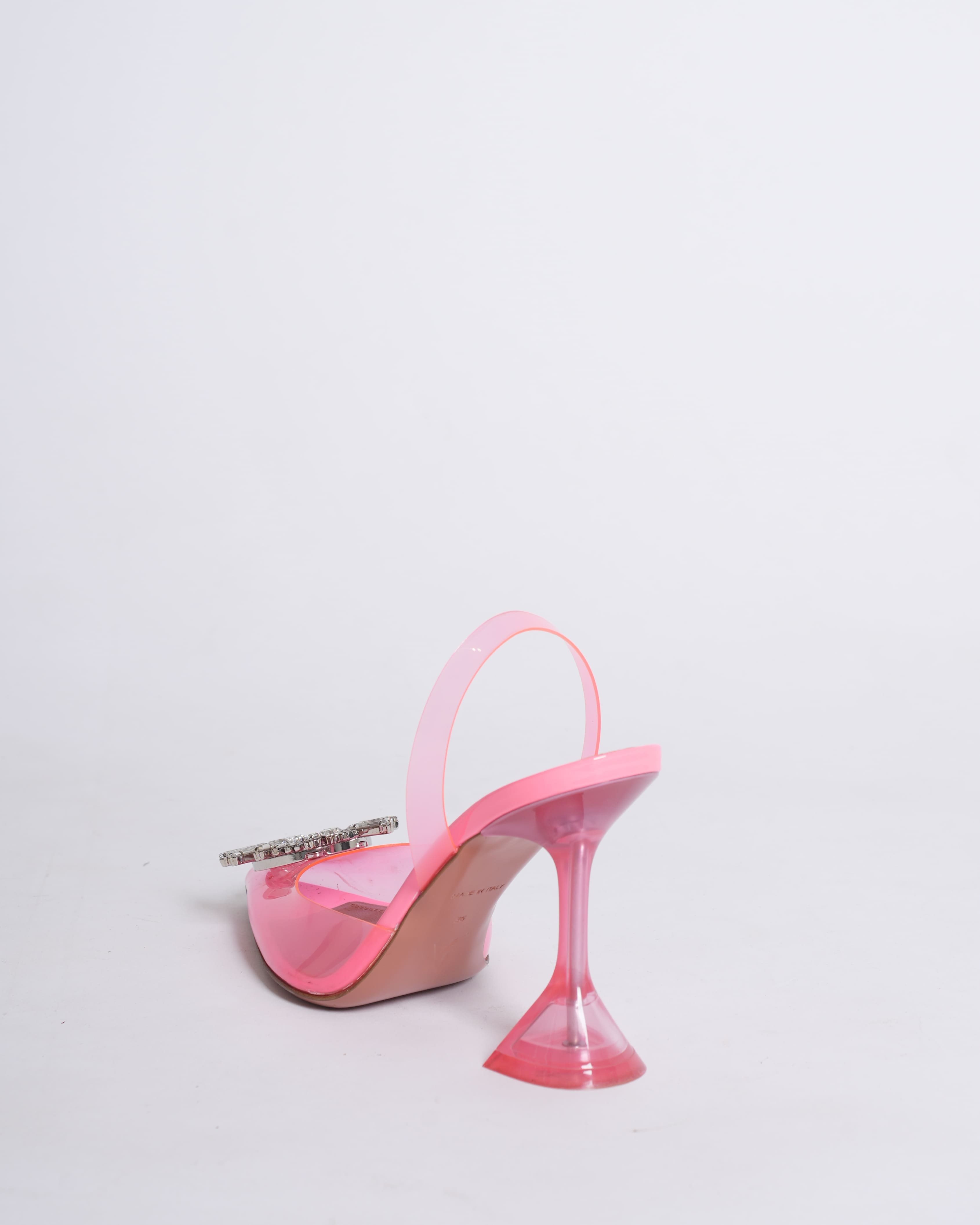 Amina Muaddi Begum Glass Slingback Heels