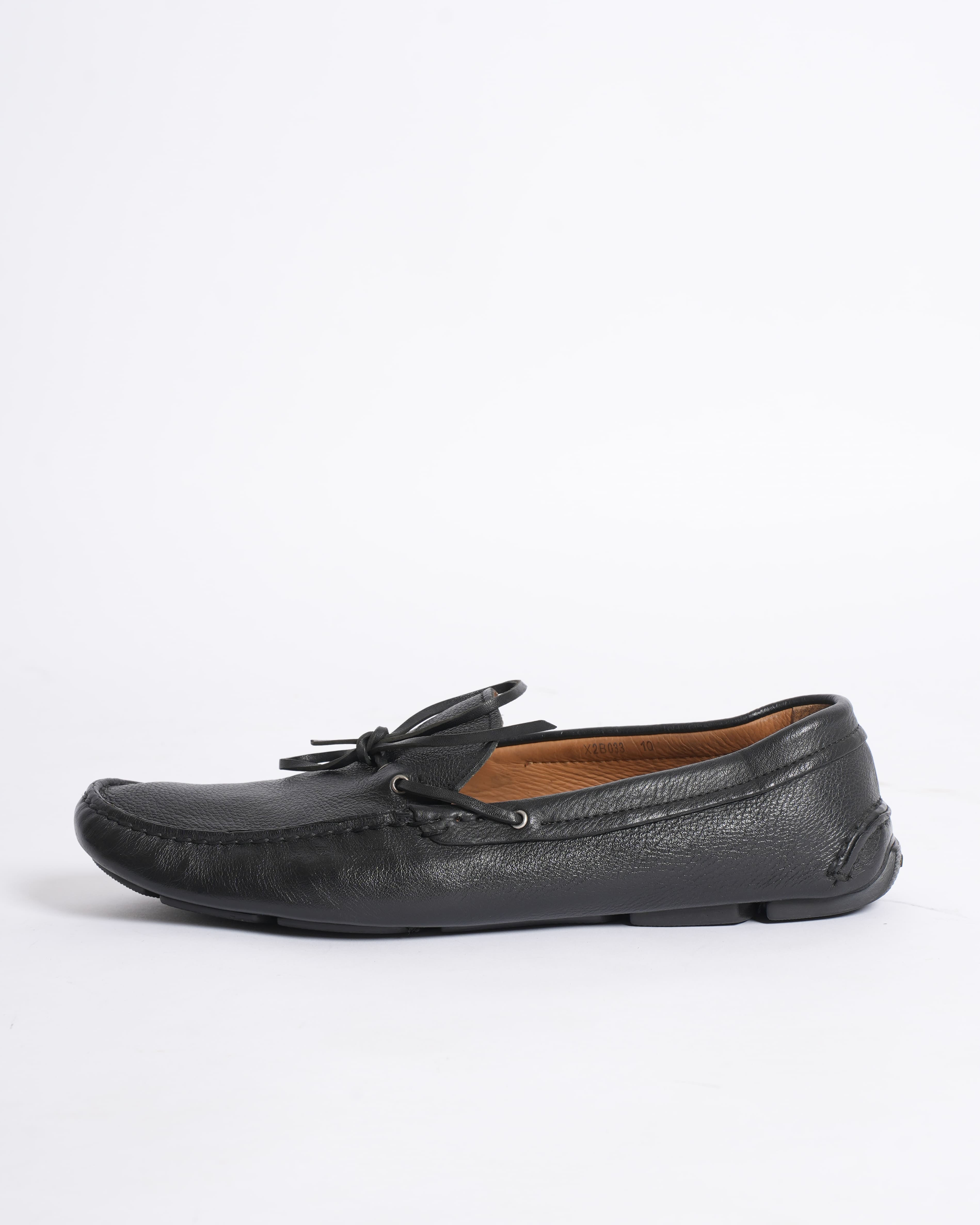 Giorgio Armani Black Leather Loafers