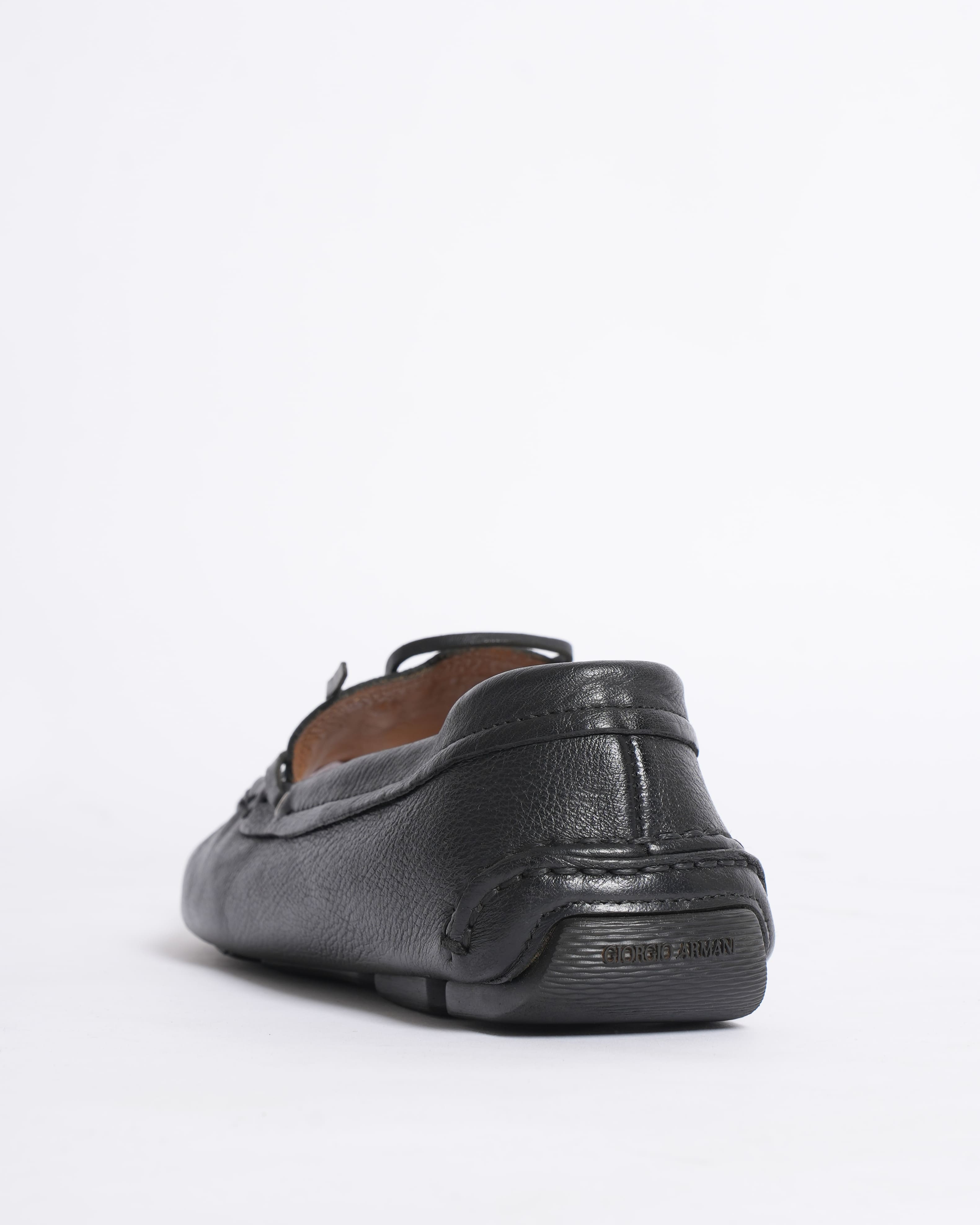 Giorgio Armani Black Leather Loafers