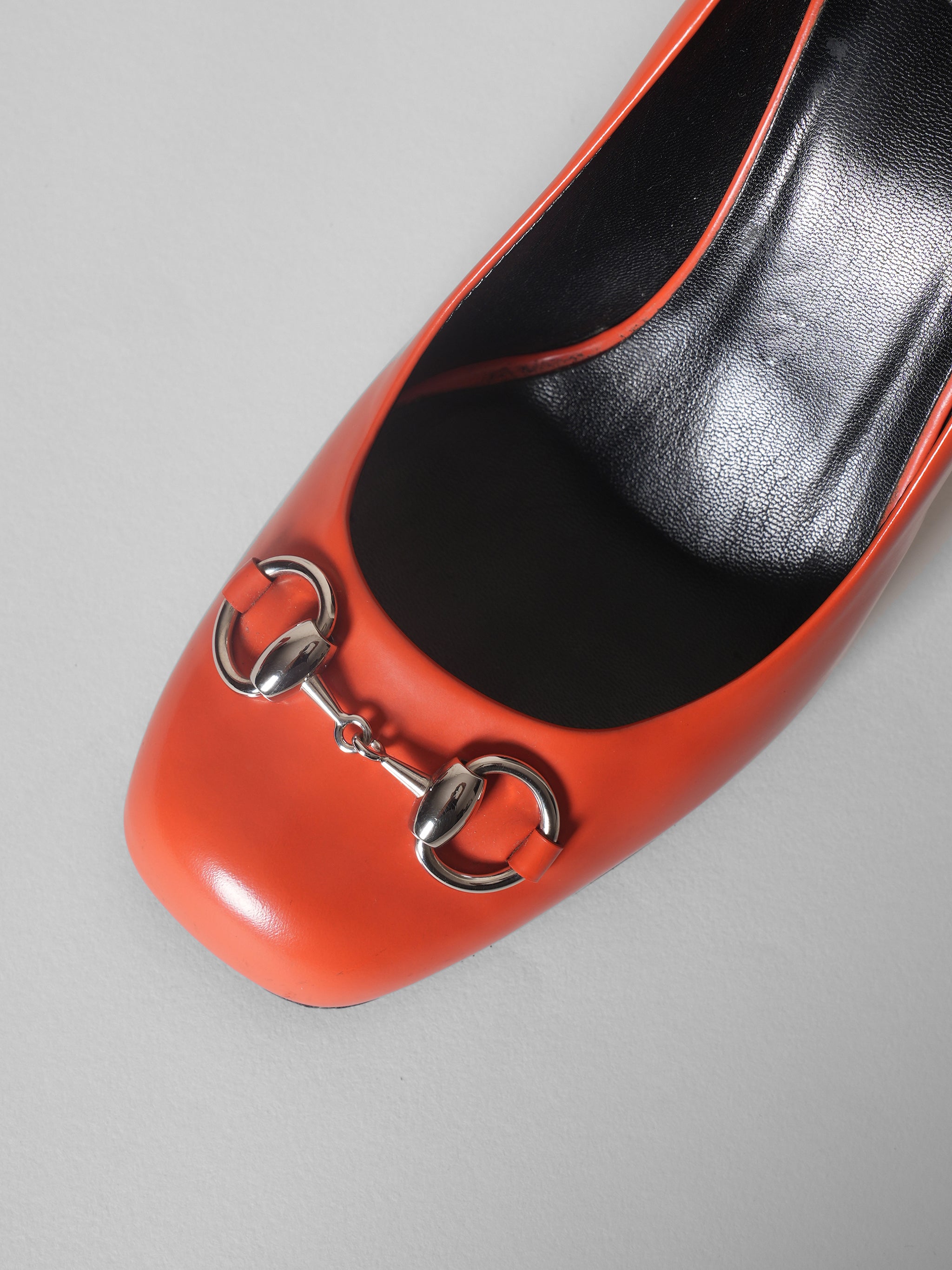Gucci Horsebit Orange Block Heels