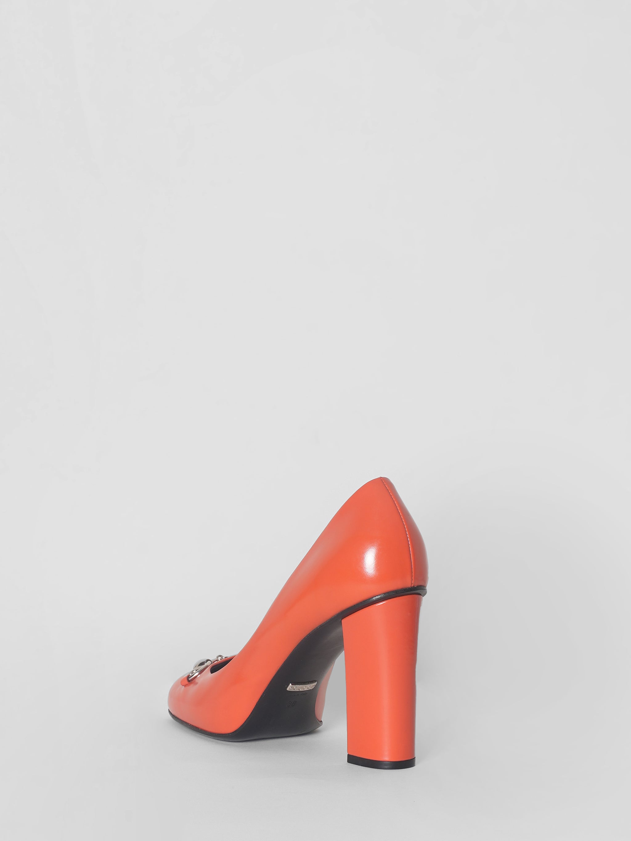 Gucci Horsebit Orange Block Heels
