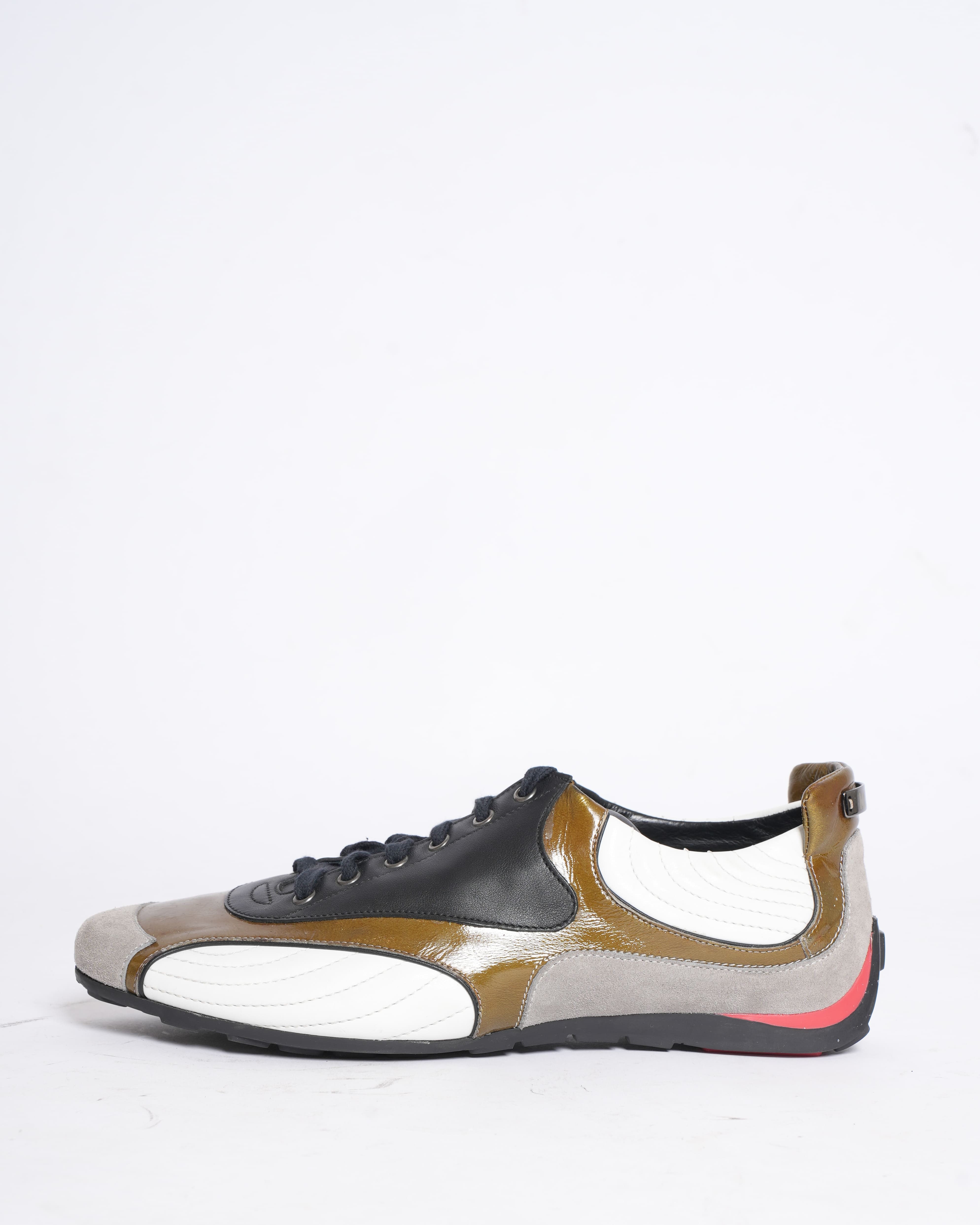 Moschino Patent Leather Colorblock Lace-Up Sneakers