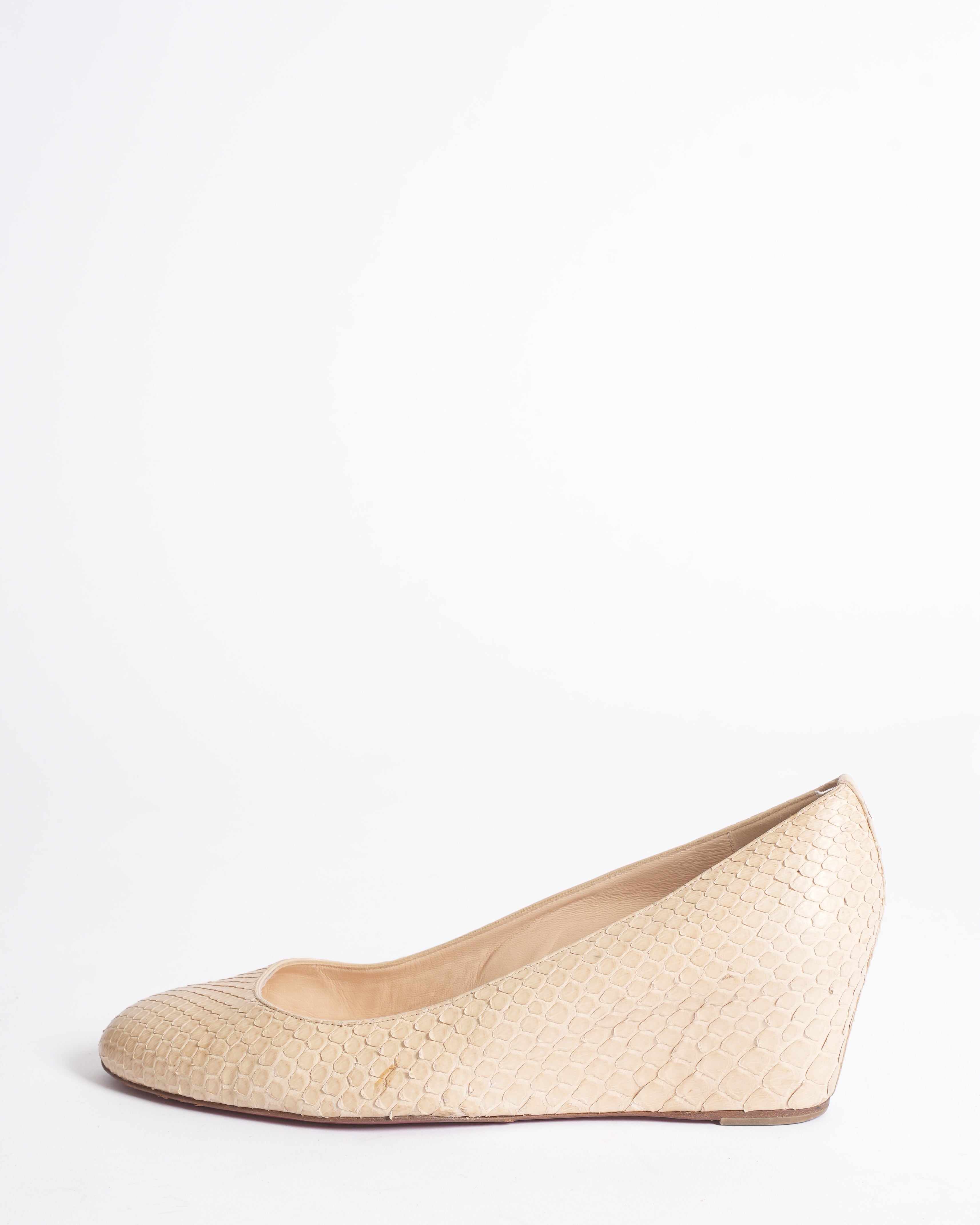 Christian Louboutin Python Skin Wedges