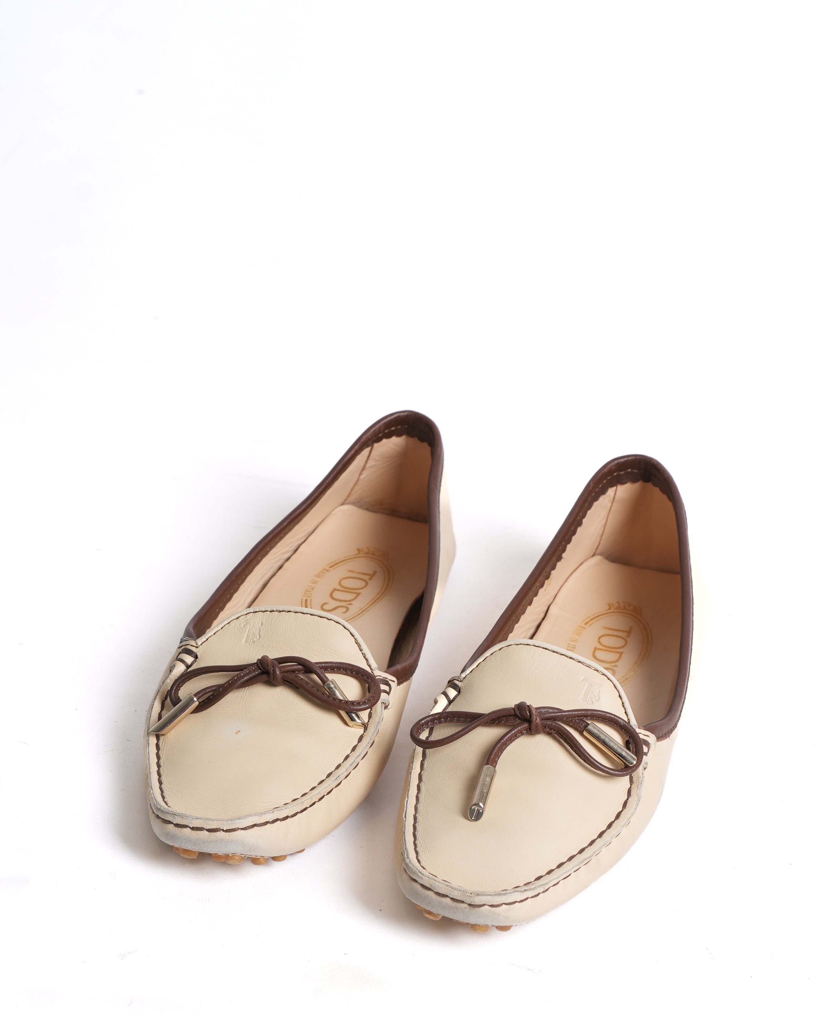 Tod's beige Leather Driving loafers