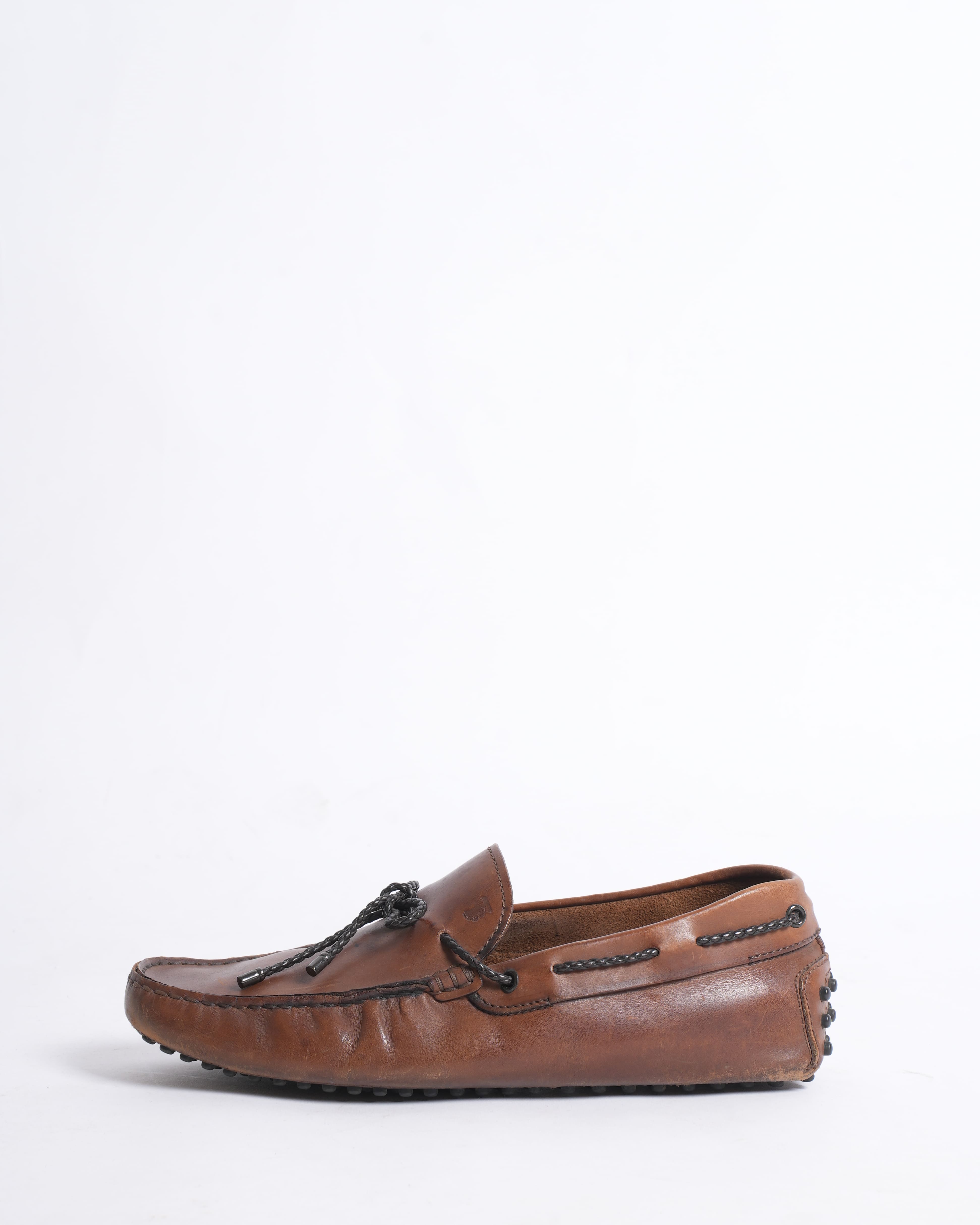 Tods brown leather loafers