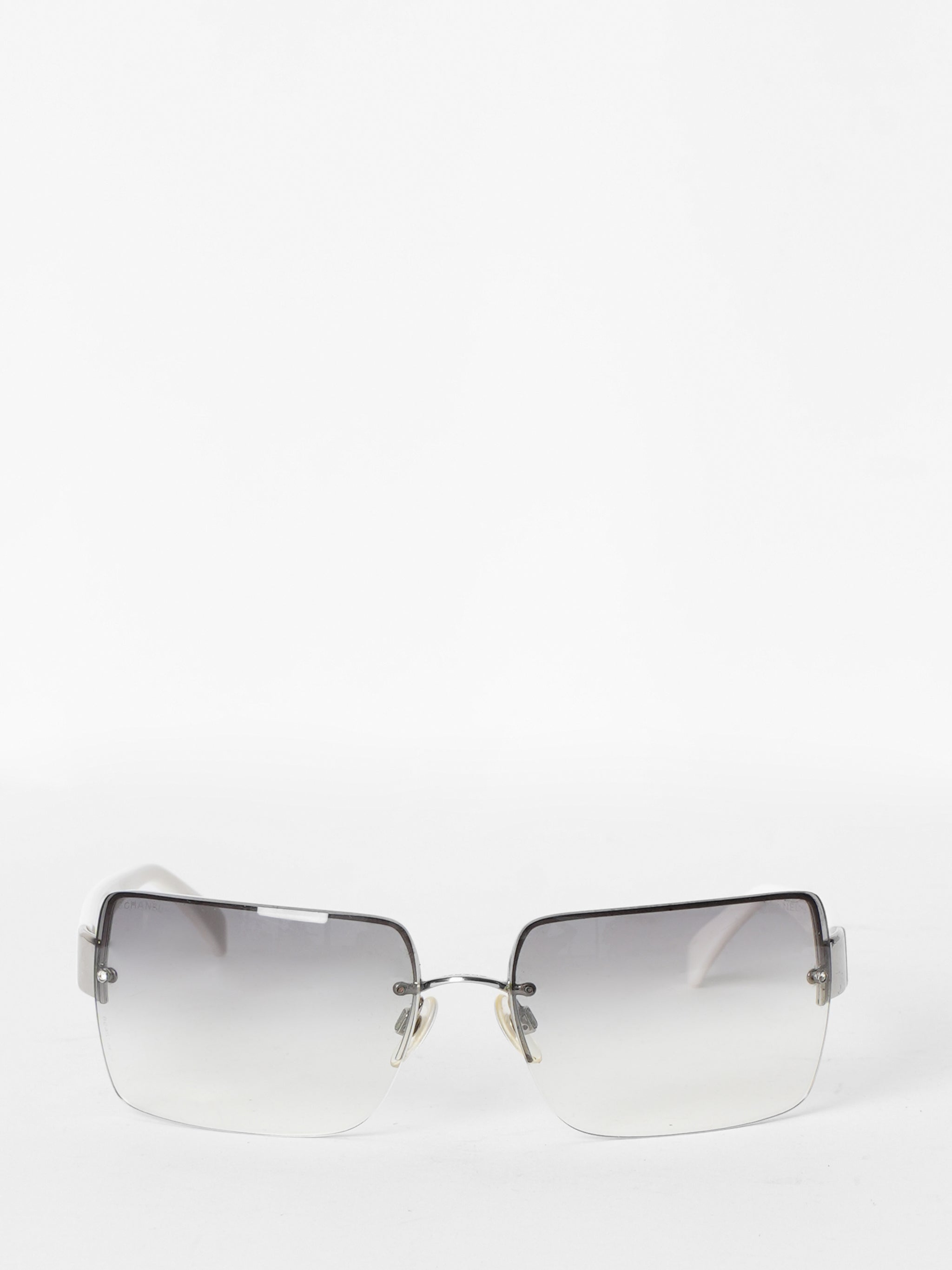 Chanel White Frameless CC Logo Sunglasses