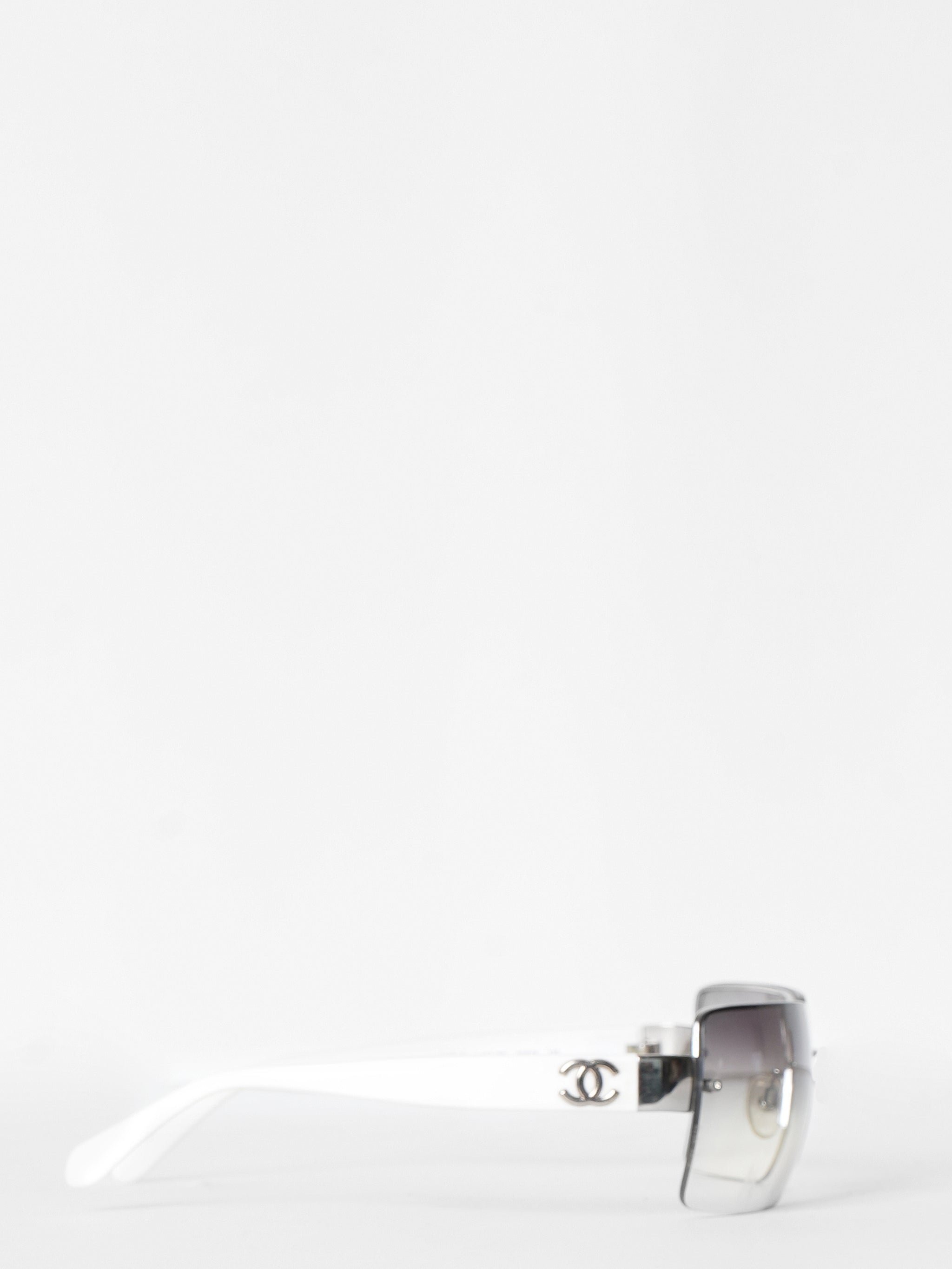 Chanel White Frameless CC Logo Sunglasses