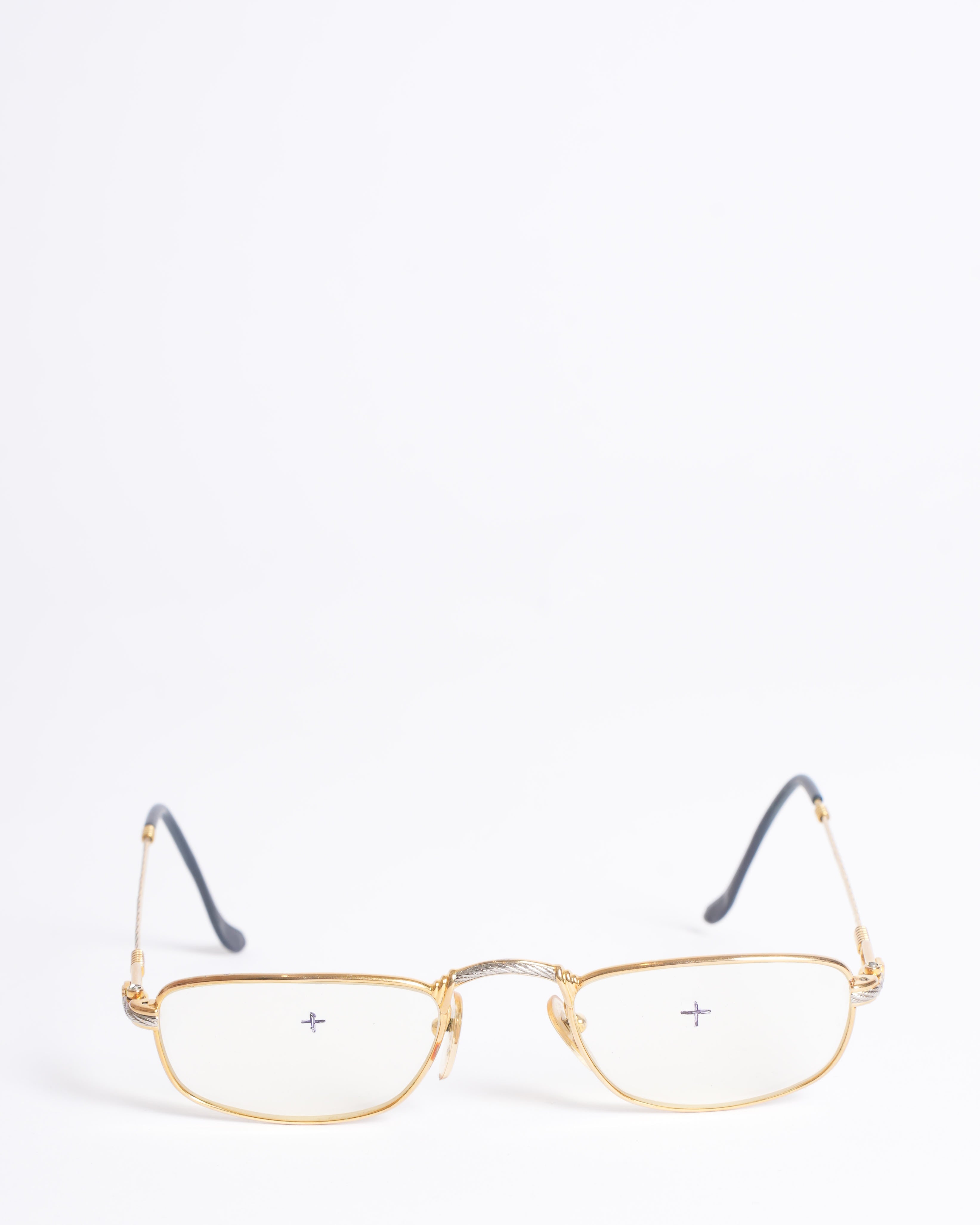 New Saint Laurent Optical Glasses In Gold Tone Metal Frame