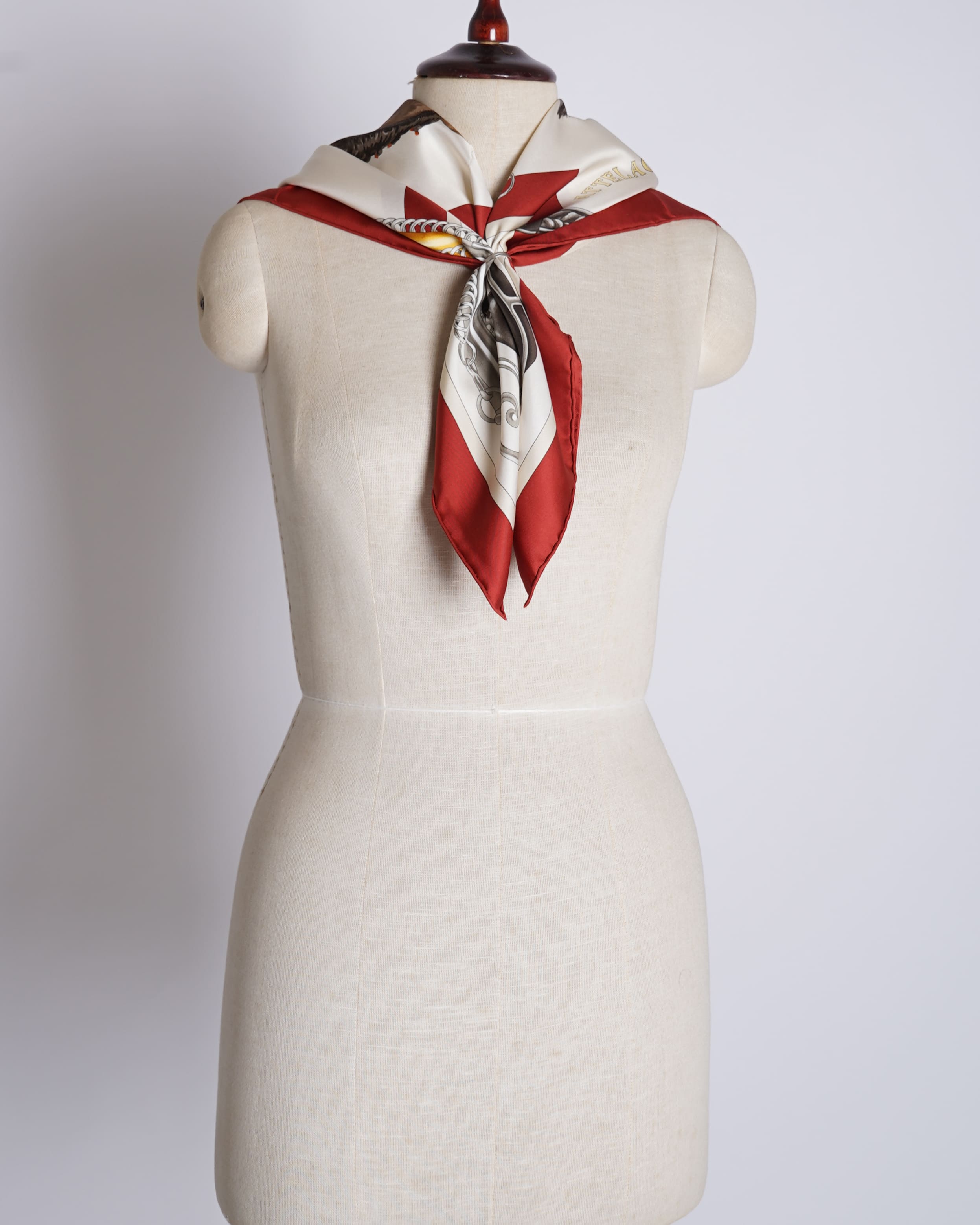 New Hermes Carry 90 Square Silk Bow Connection Scarf