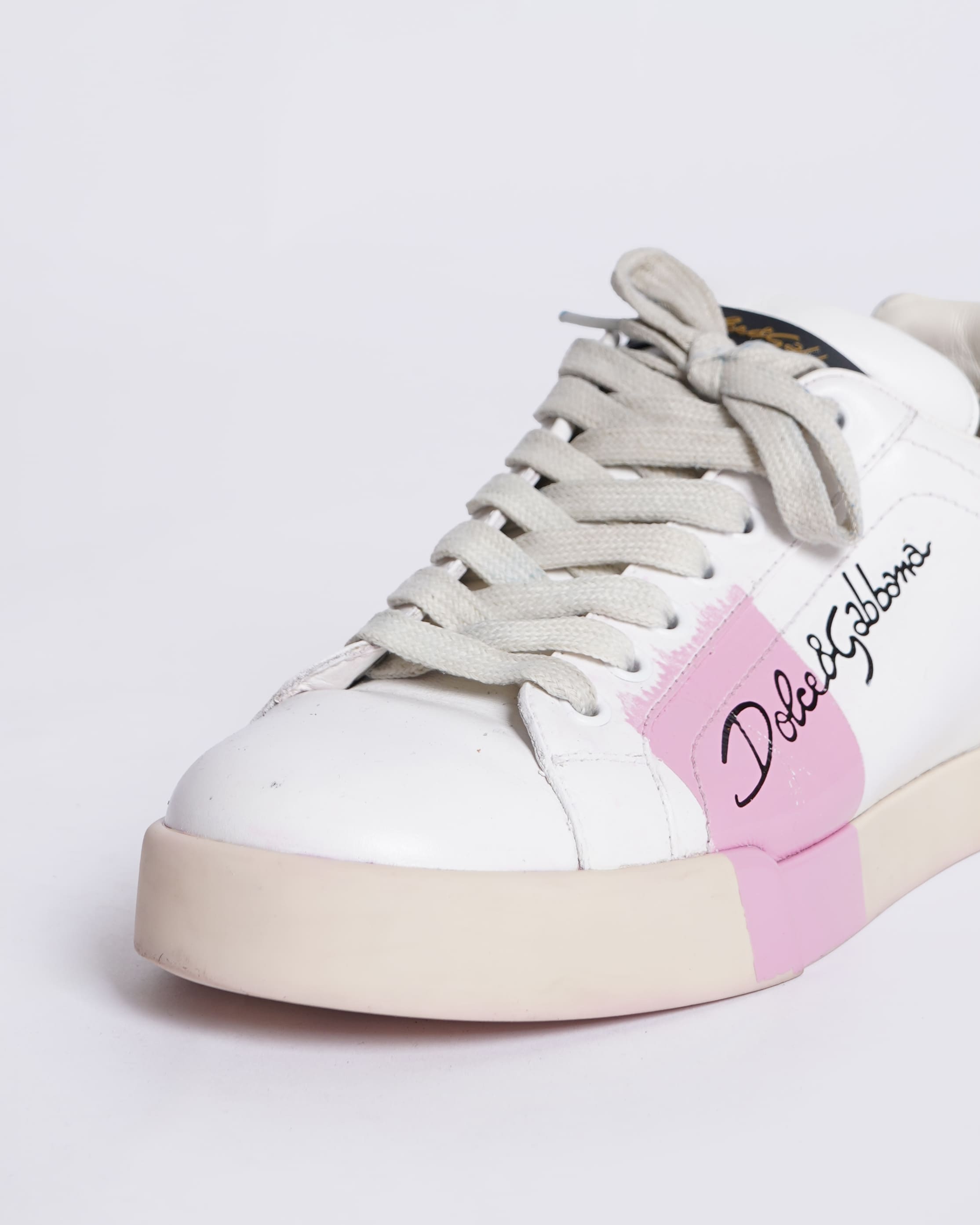 Dolce & Gabbana Portofino leather trainers in White