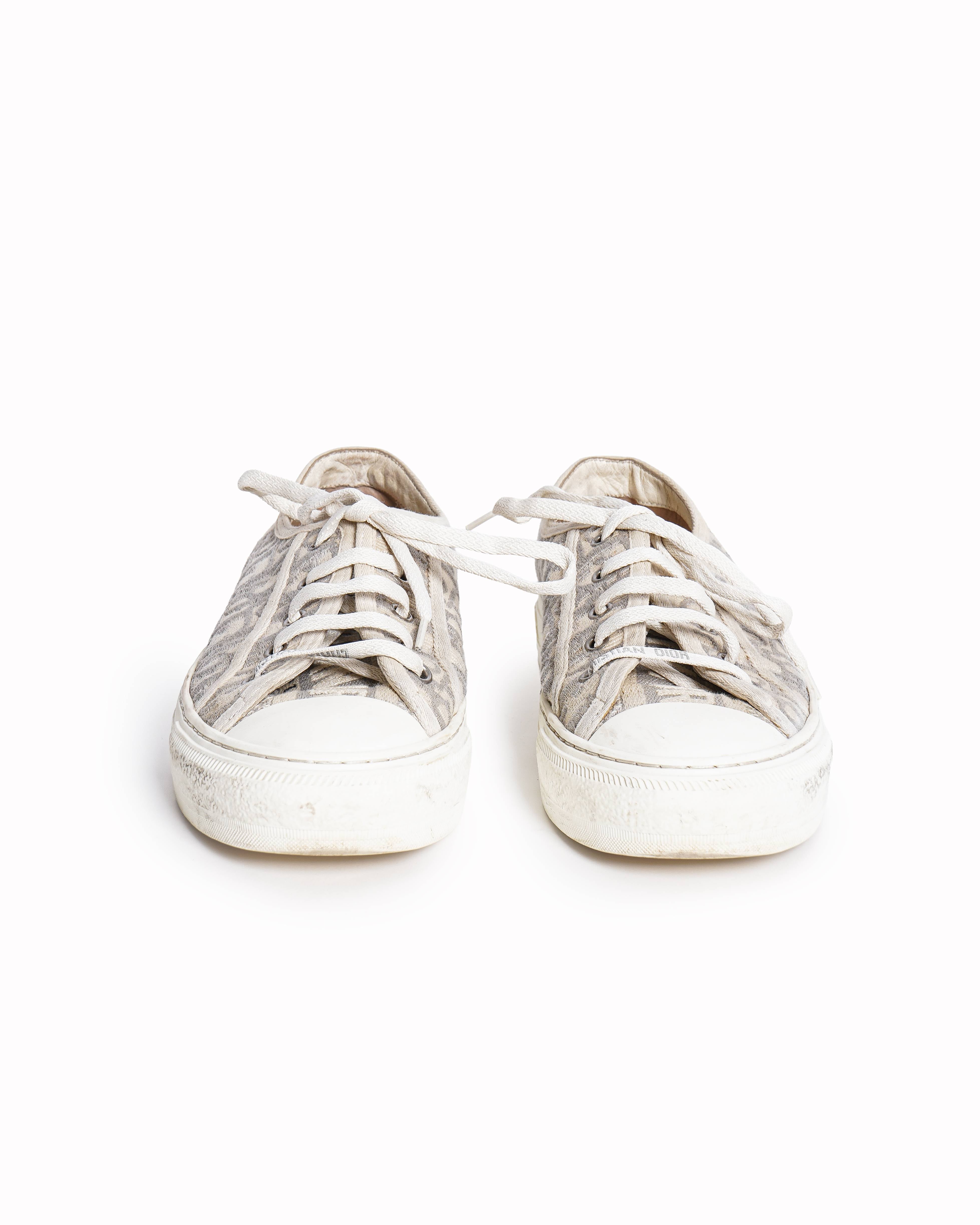 Christian Dior Walk'n Dior Platform Sneakers In Embroidered Mesh
