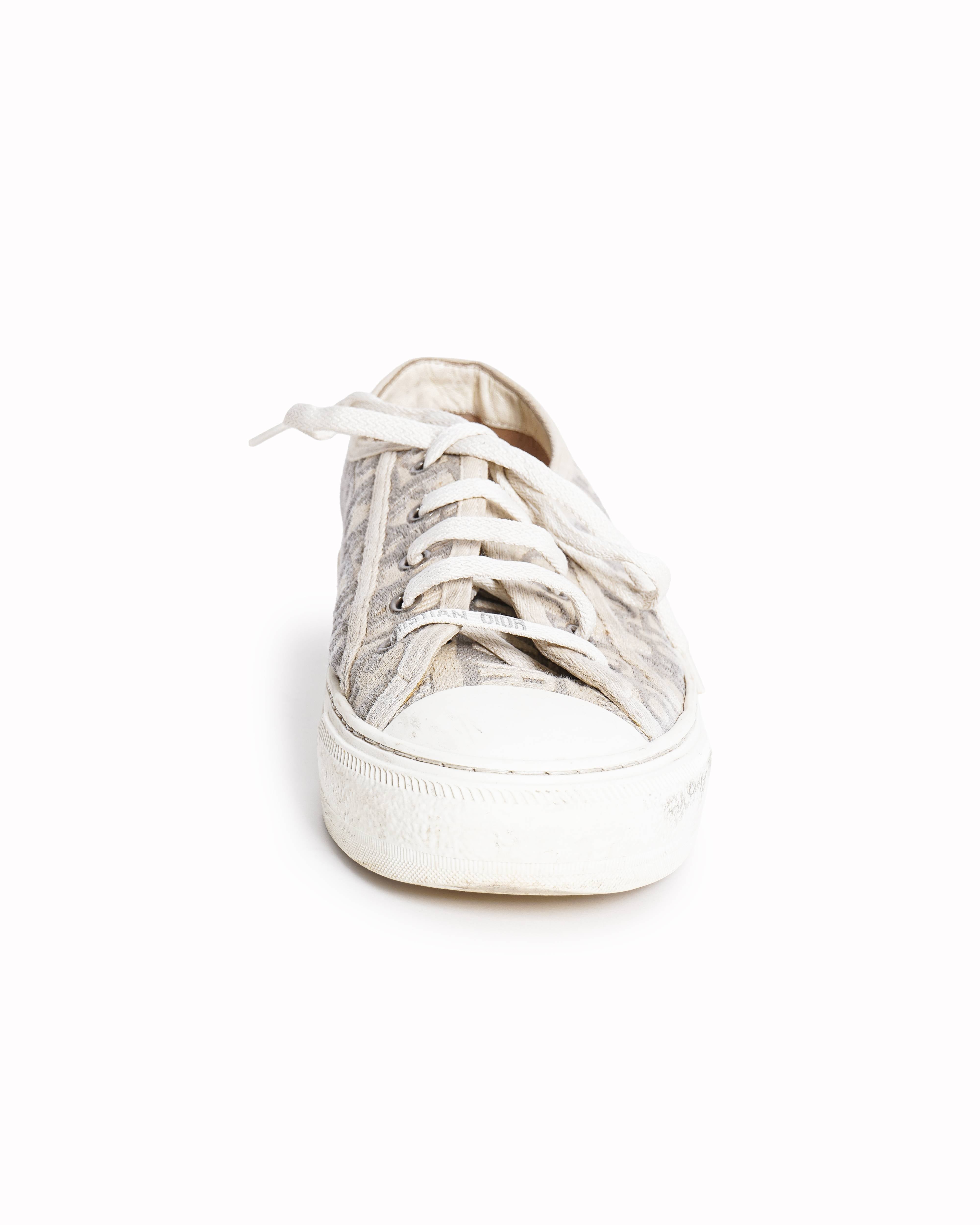Christian Dior Walk'n Dior Platform Sneakers In Embroidered Mesh