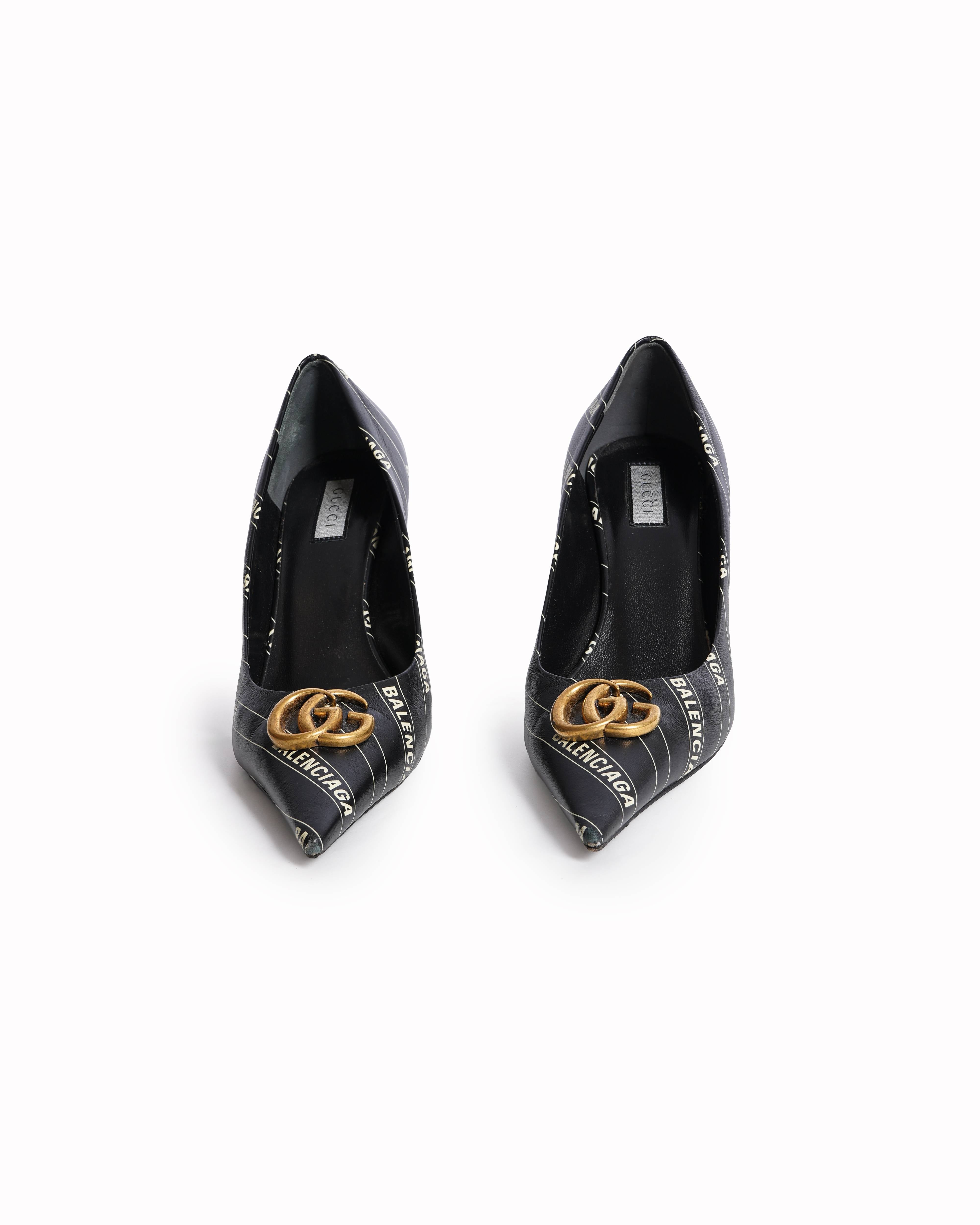 Gucci x Balenciaga Leather Hacker Project Knife Marmont Leather Pumps