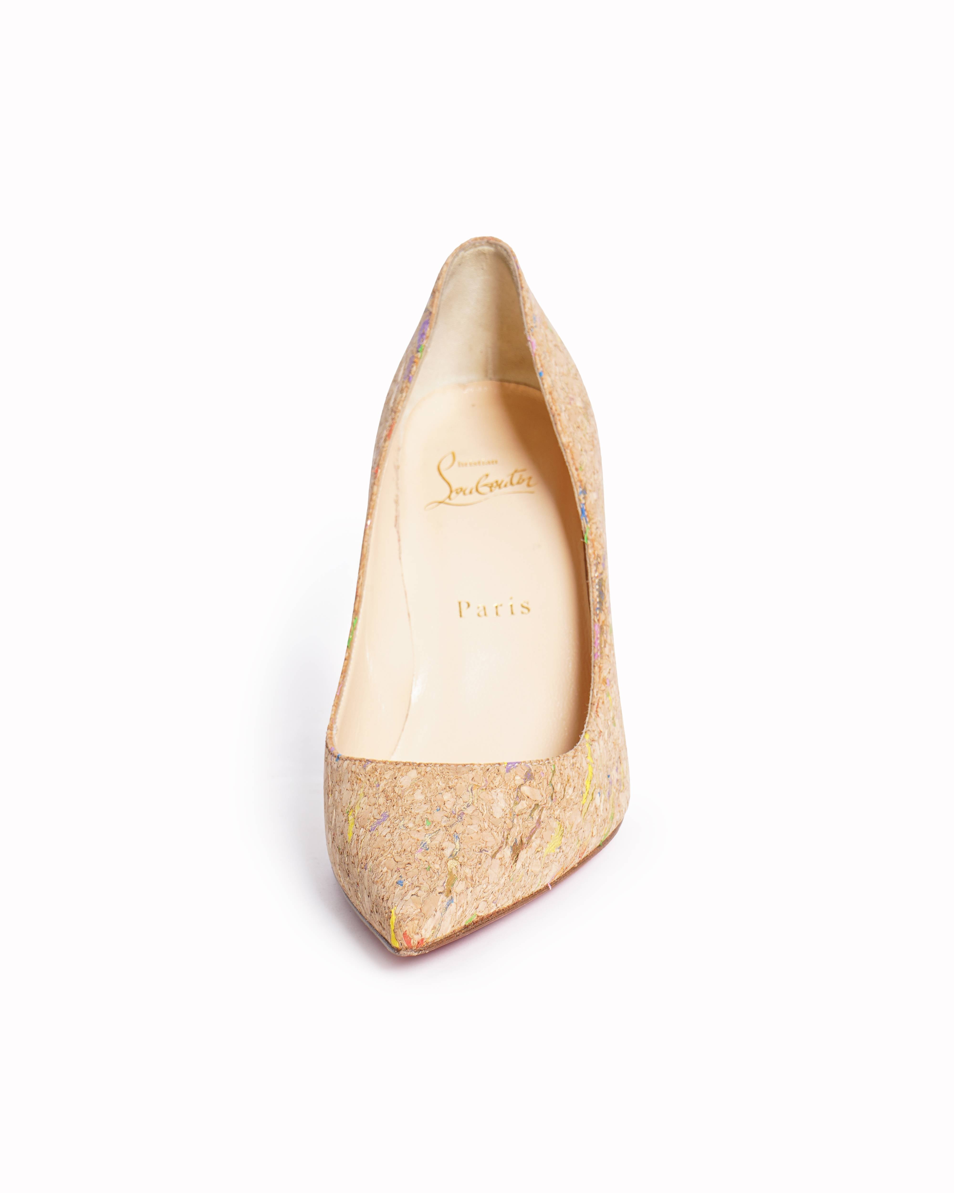 Christian Louboutin Pigalle Follies Cork Pumps