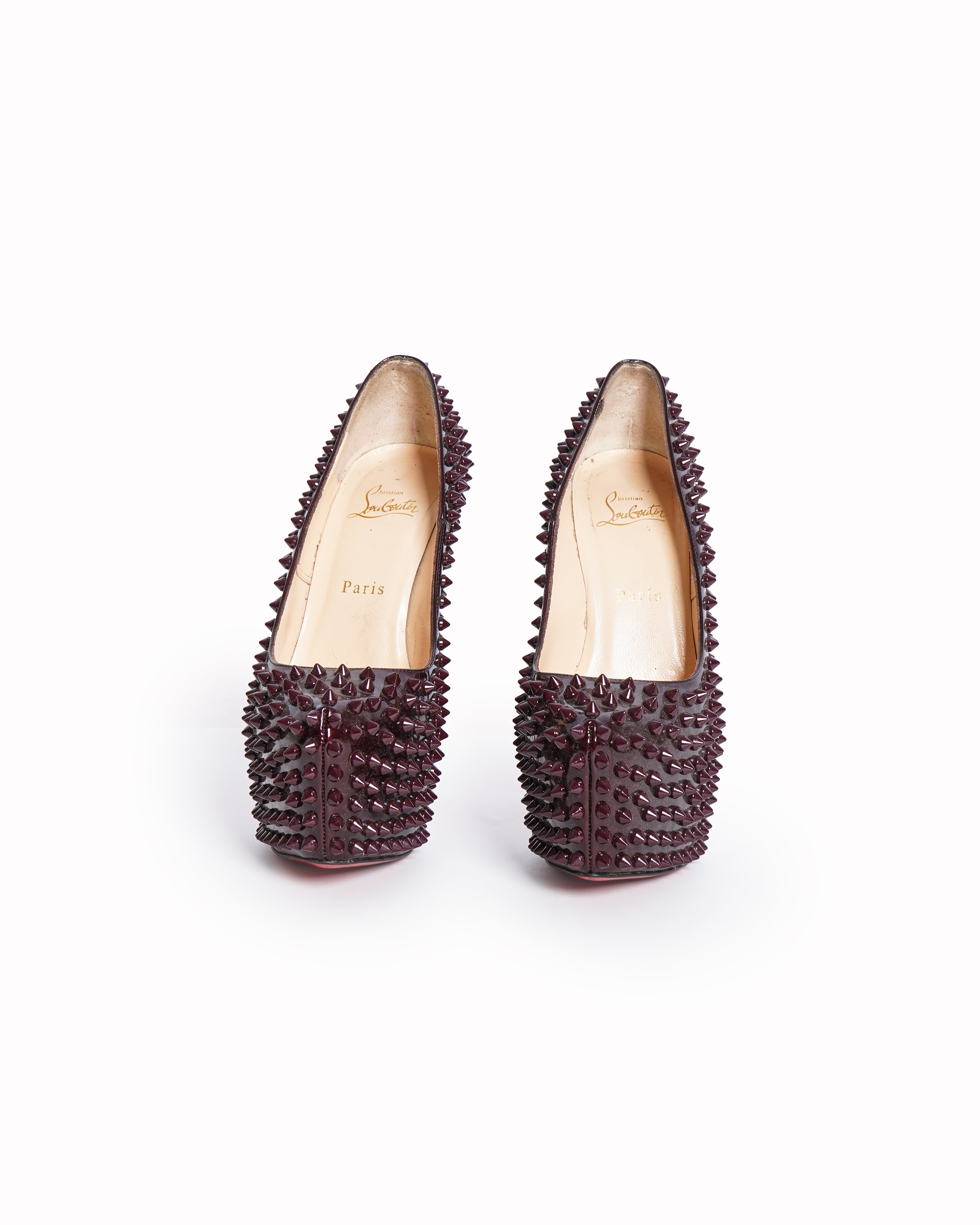 Christian Louboutin Daffodile Spike Pumps In Maroon