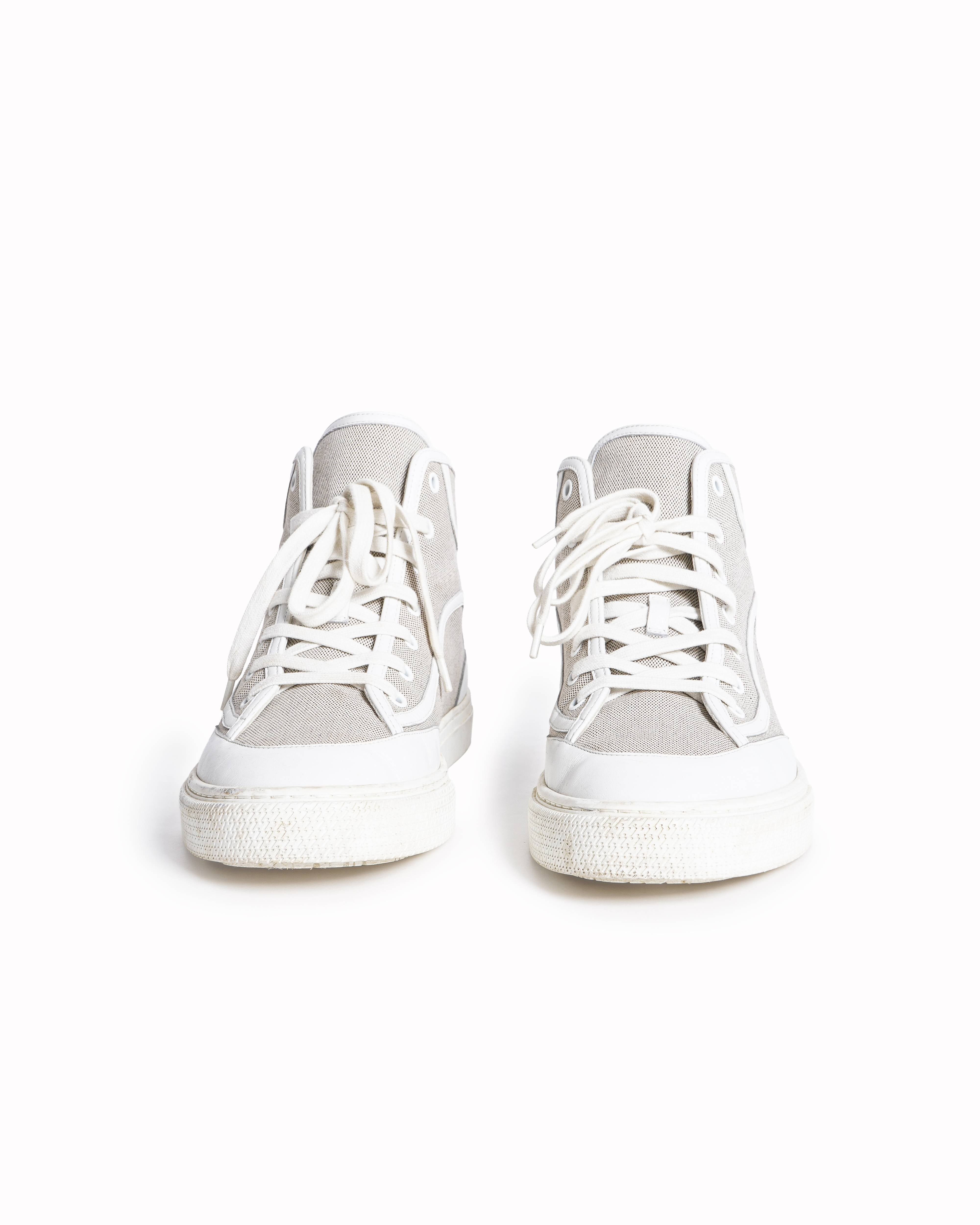 Hermès Canvas & White Leather Get Up High-Top Sneakers