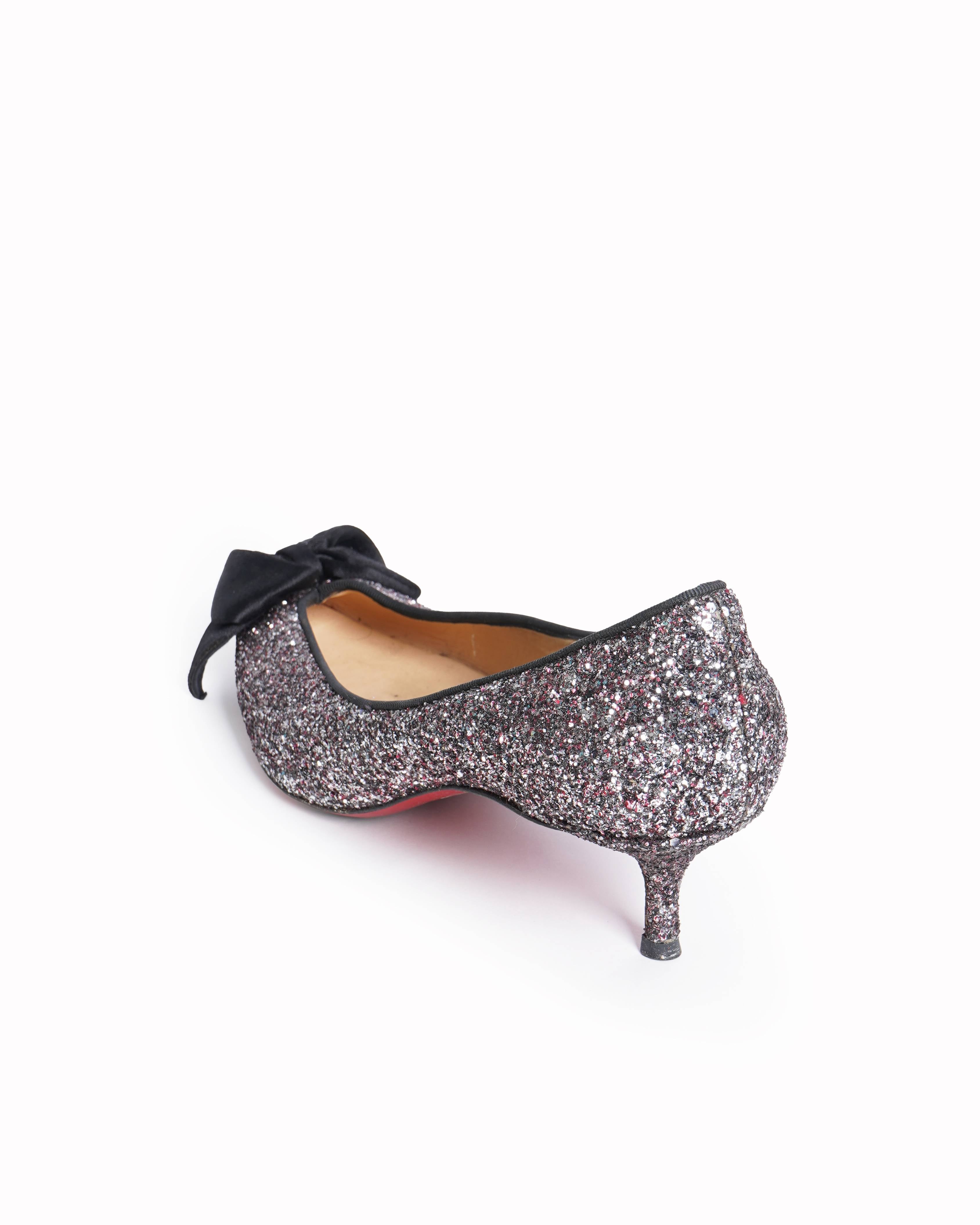 Christian Louboutin Glitter Kitten Heels