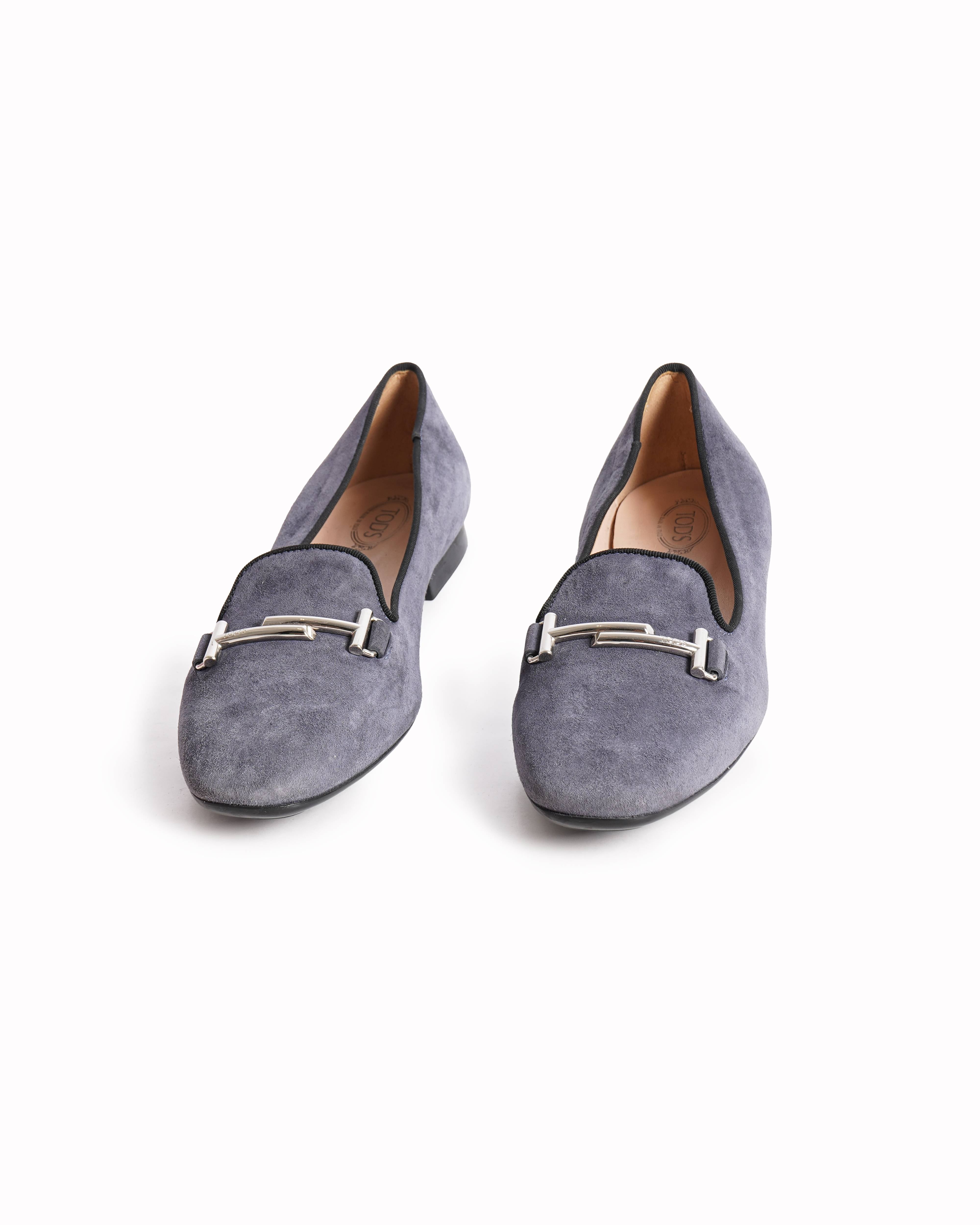 Tod's suede leather loafers in grey