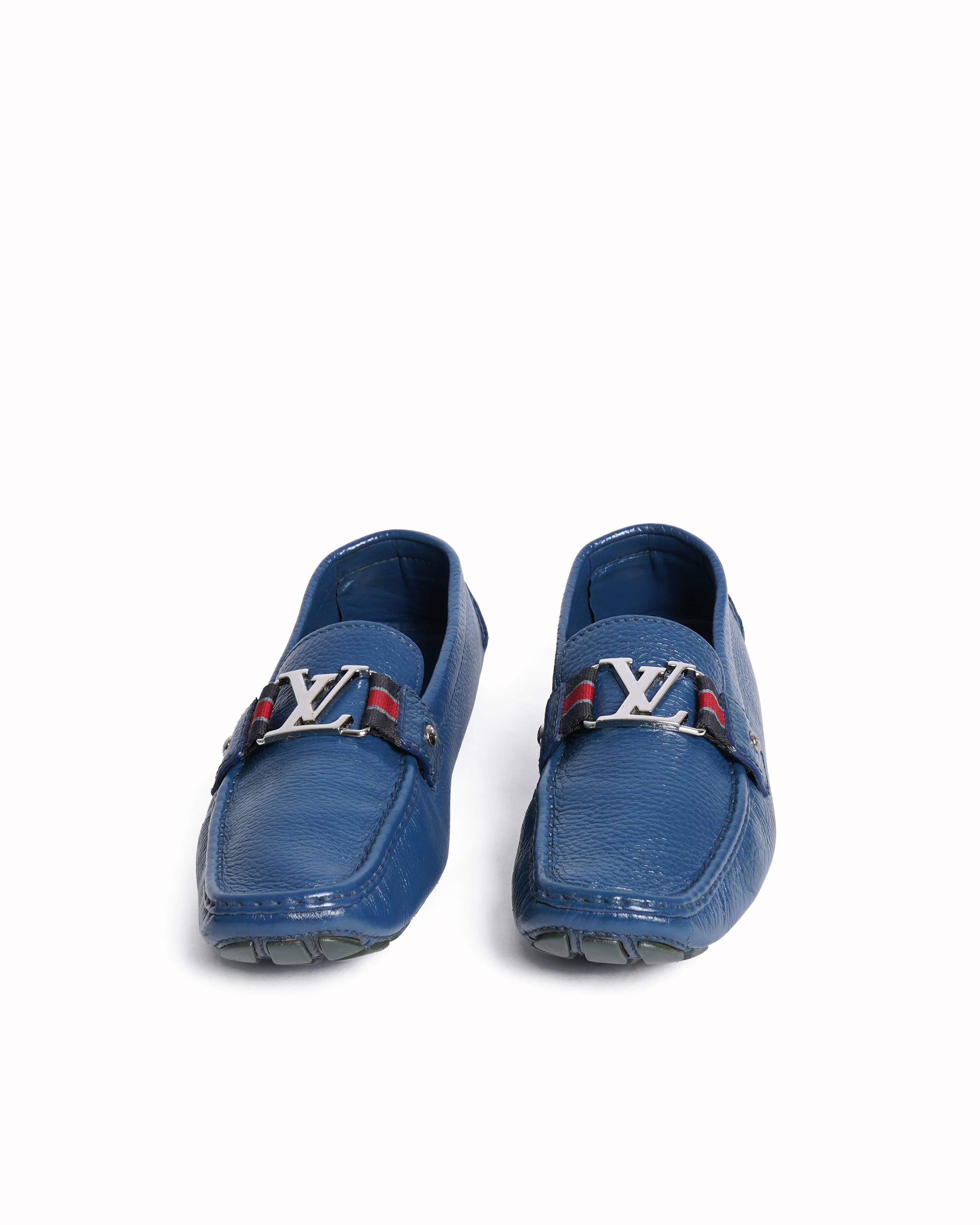 Louis Vuitton Men's Driving Loafers In Blue