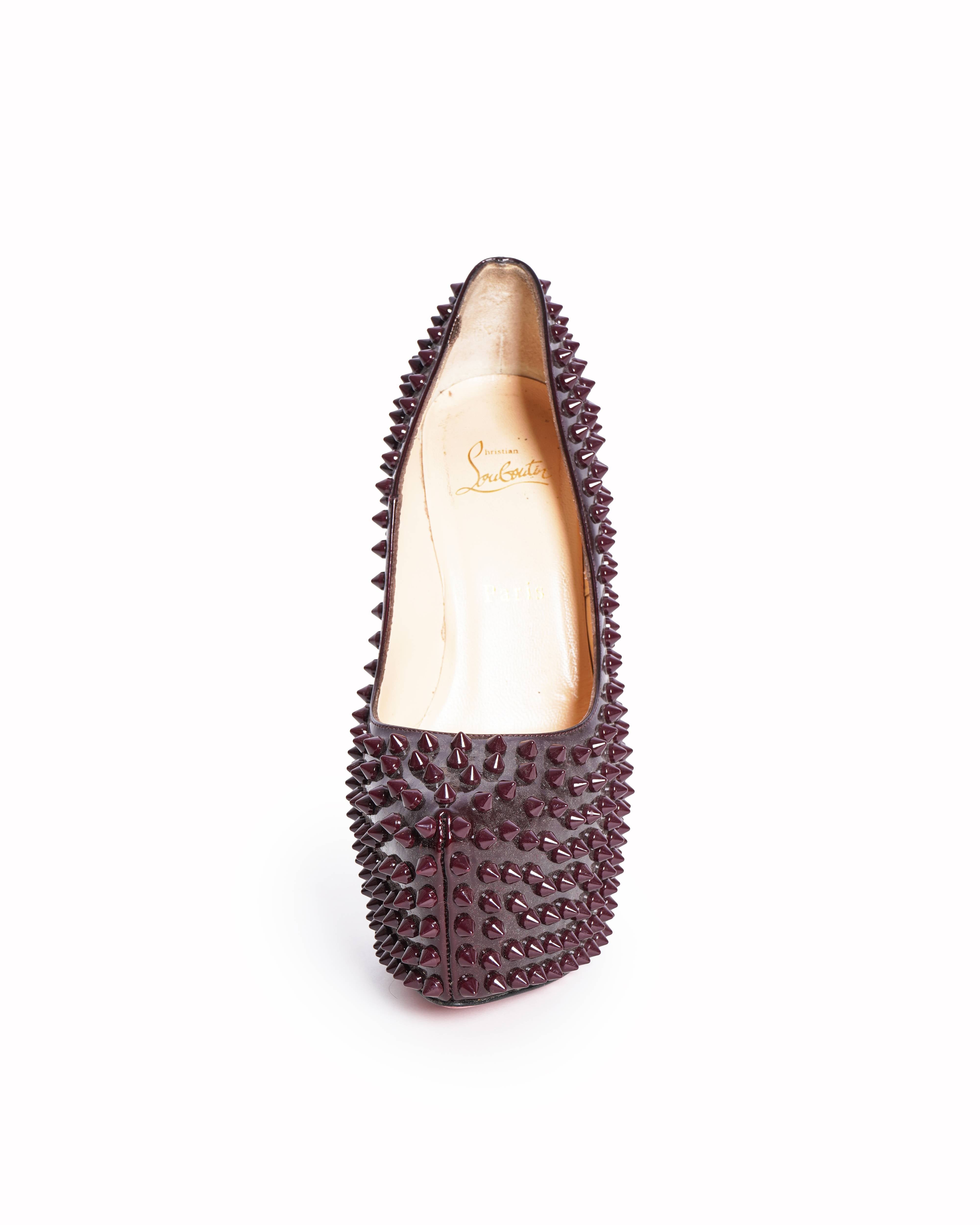 Christian Louboutin Daffodile Spike Pumps In Maroon
