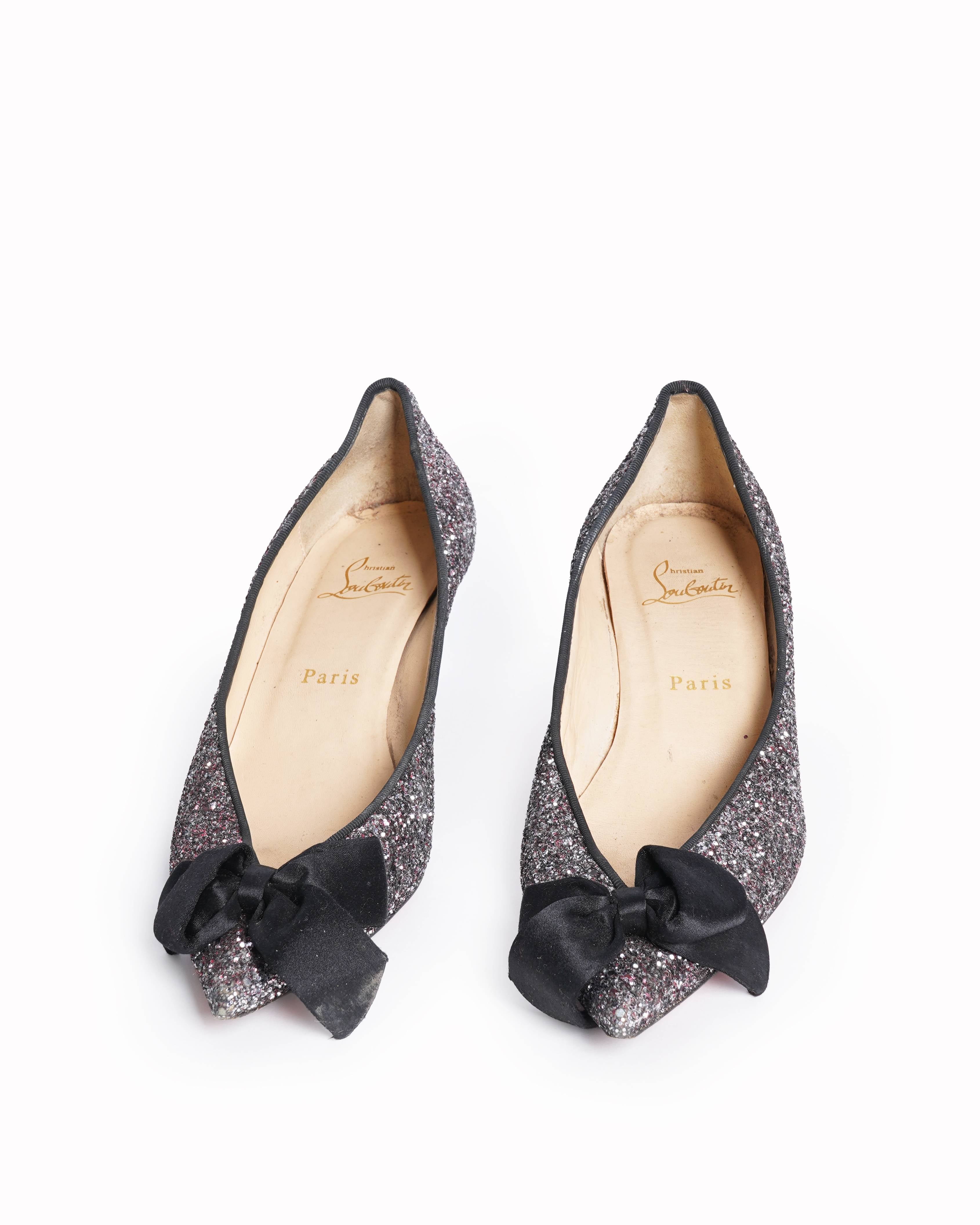 Christian Louboutin Glitter Kitten Heels