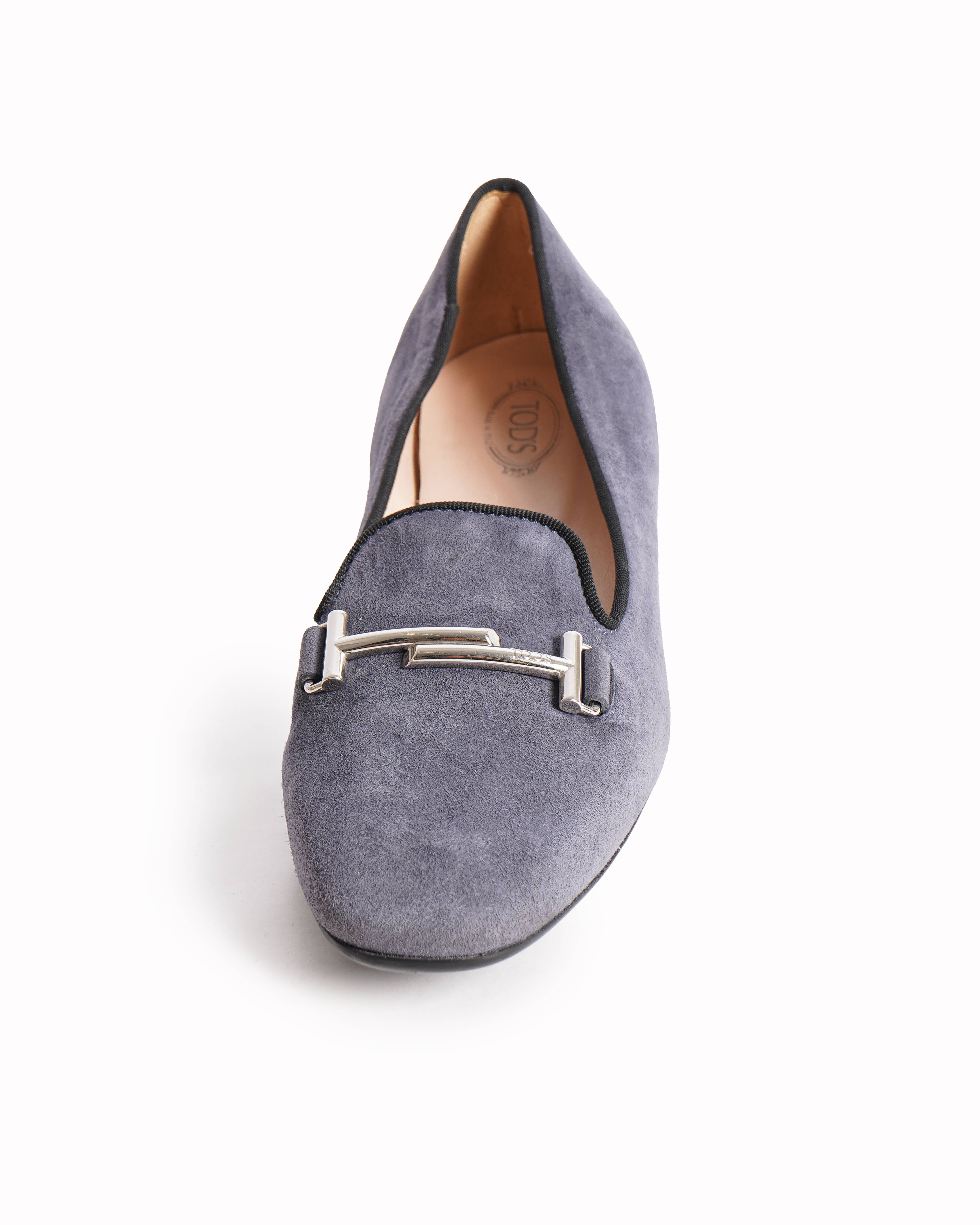 Tod's suede leather loafers in grey
