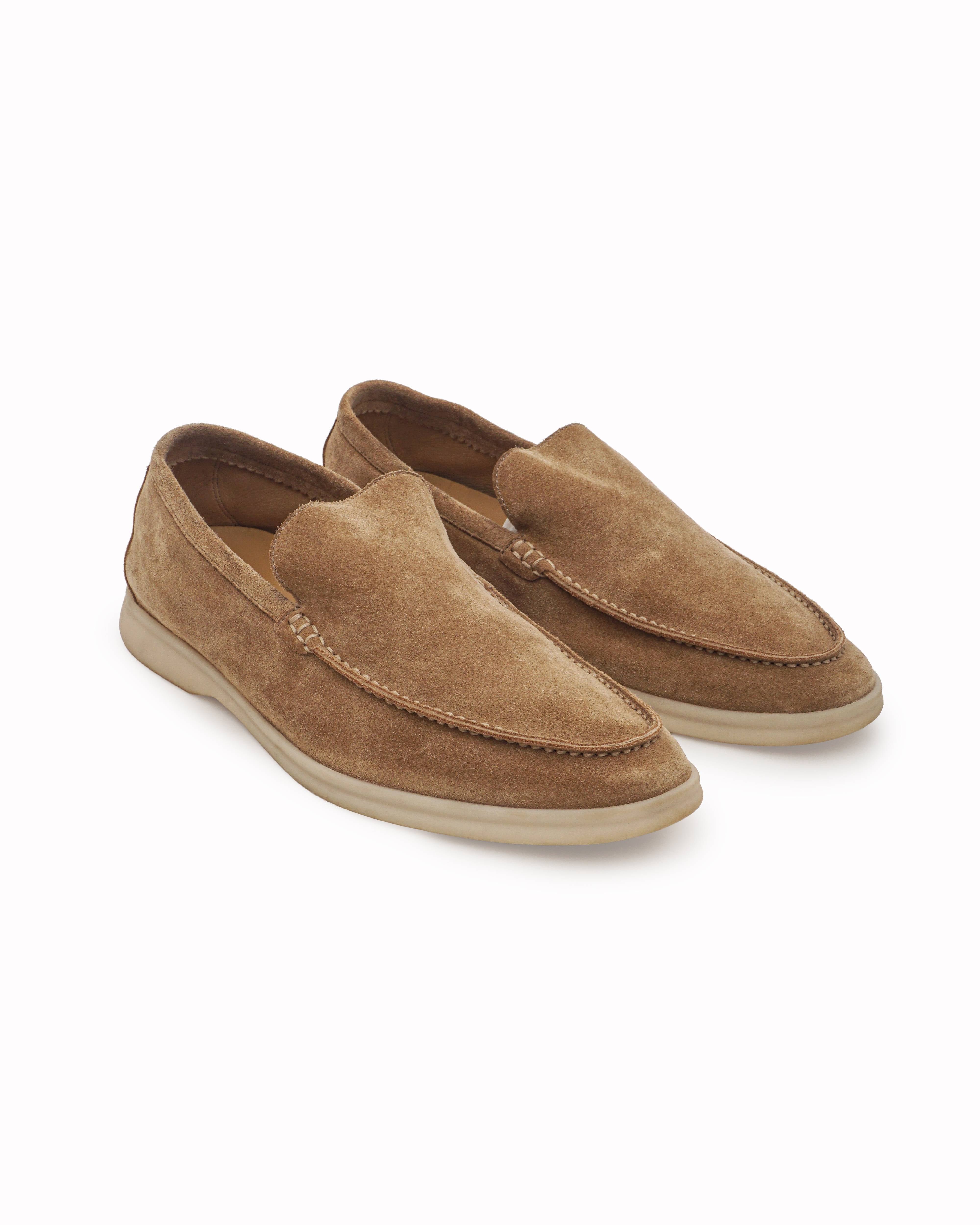 Loro Piana Tan Suede Summer Walk Men's Loafers
