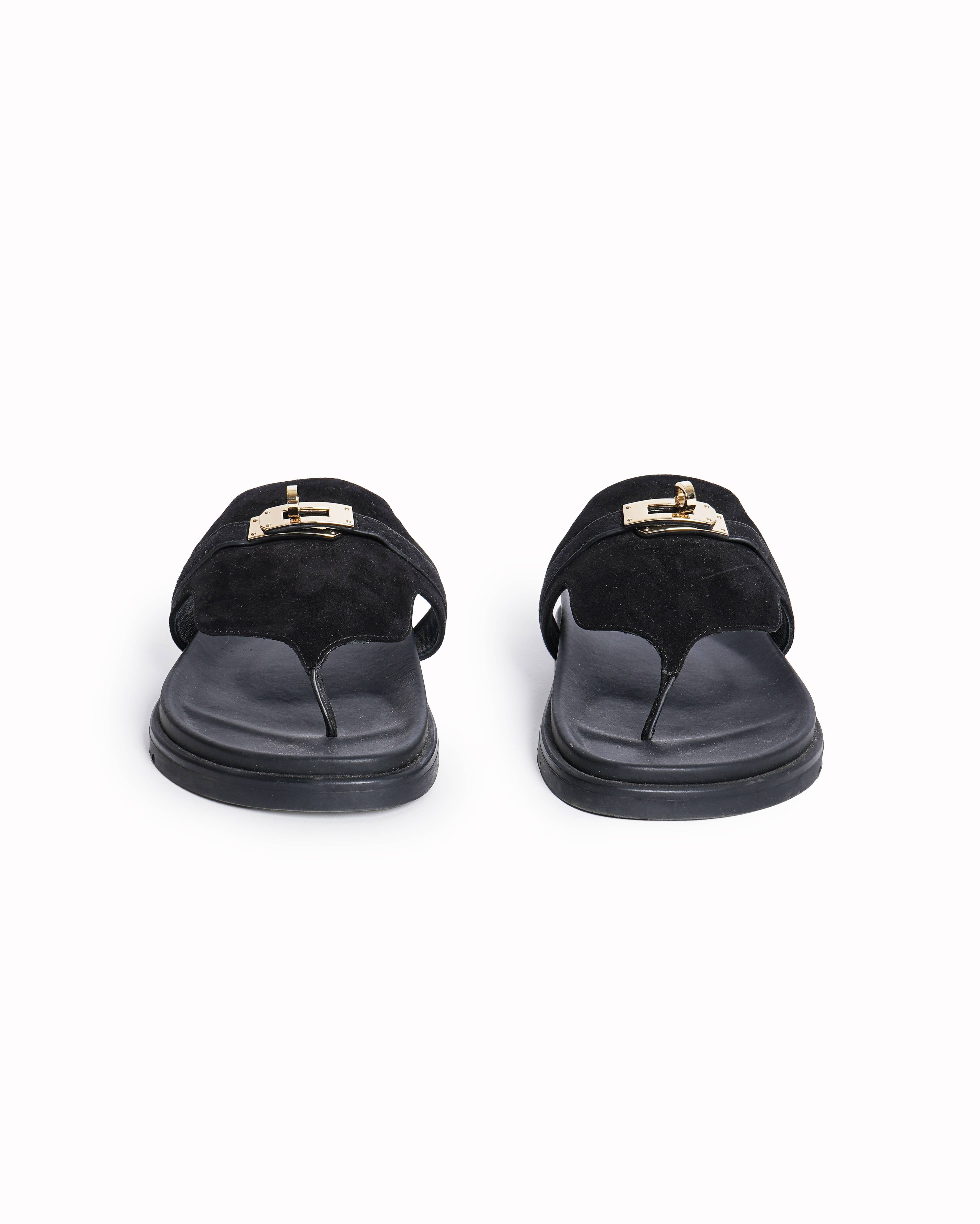 Hermès Empire Techno Sandals In Suede Goatskin With Anatomical Sole