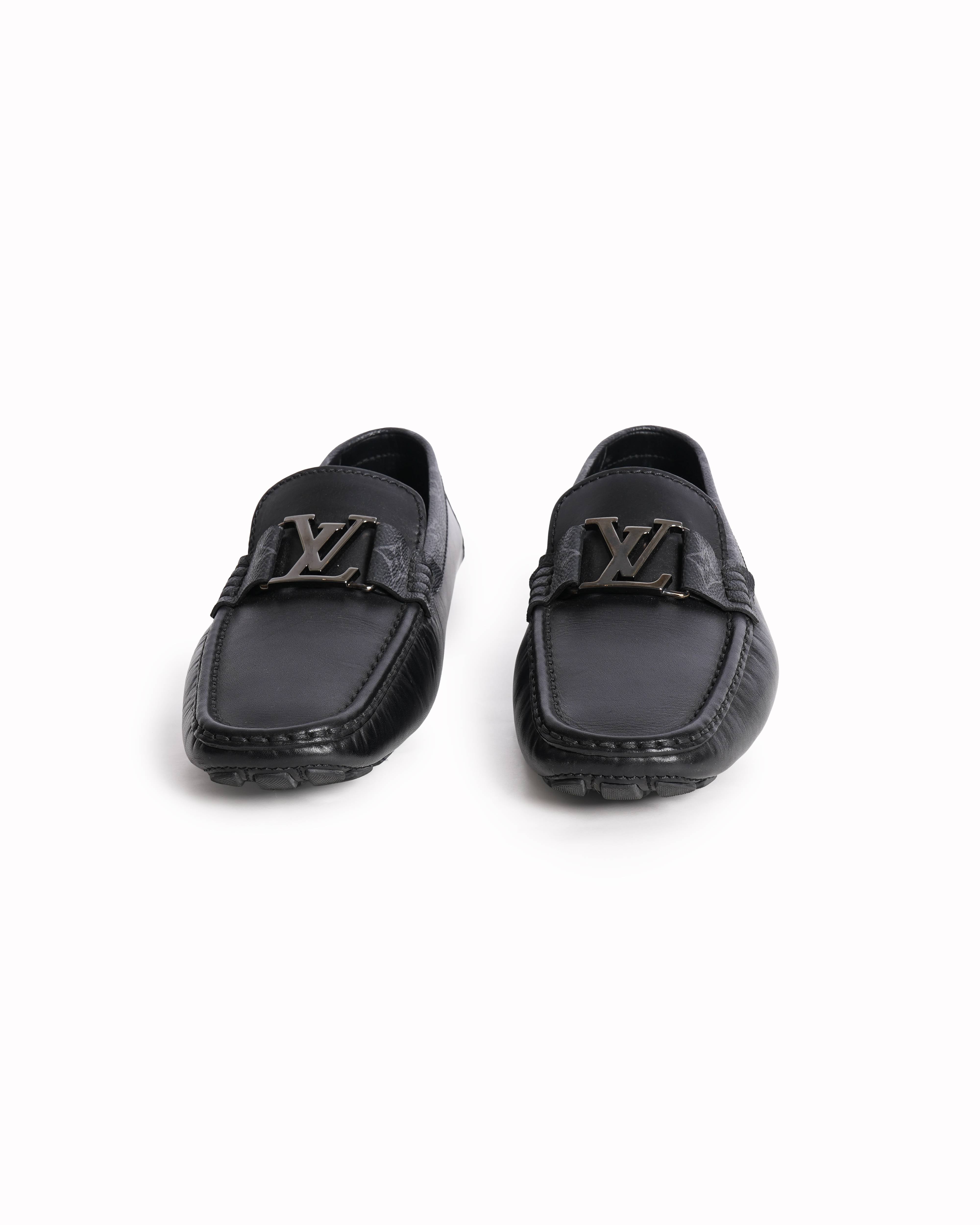 Louis Vuitton Monte Carlo Men's Moccasin In Black With Monogram Print Detailing