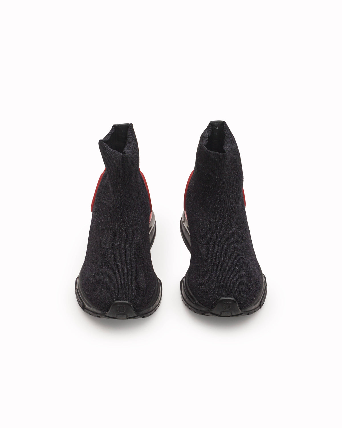 Salvatore Ferragamo Gardena Black Stretch Knit Sock Sneakers