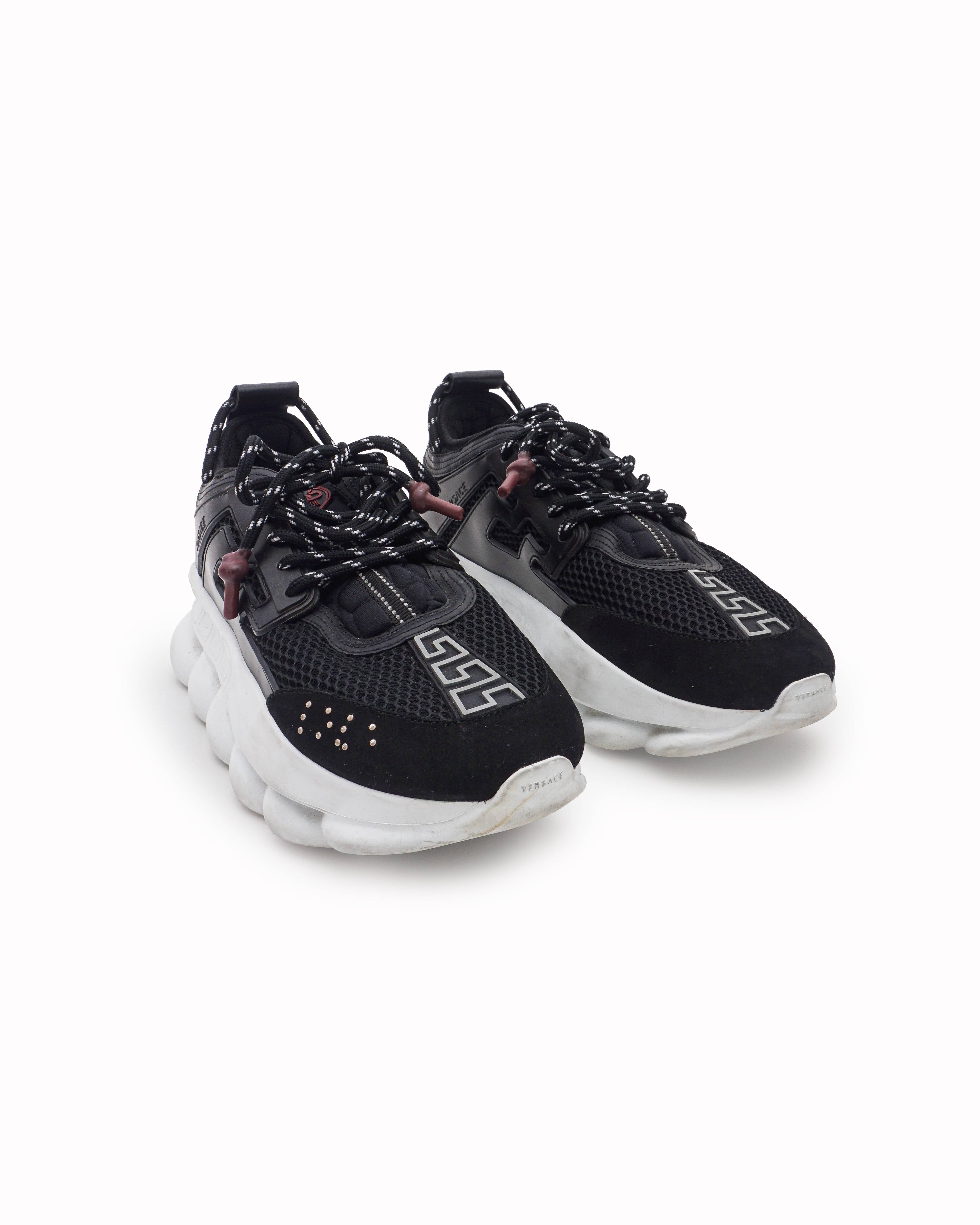 Versace Chain Reaction Mesh Printed Athletic Sneakers