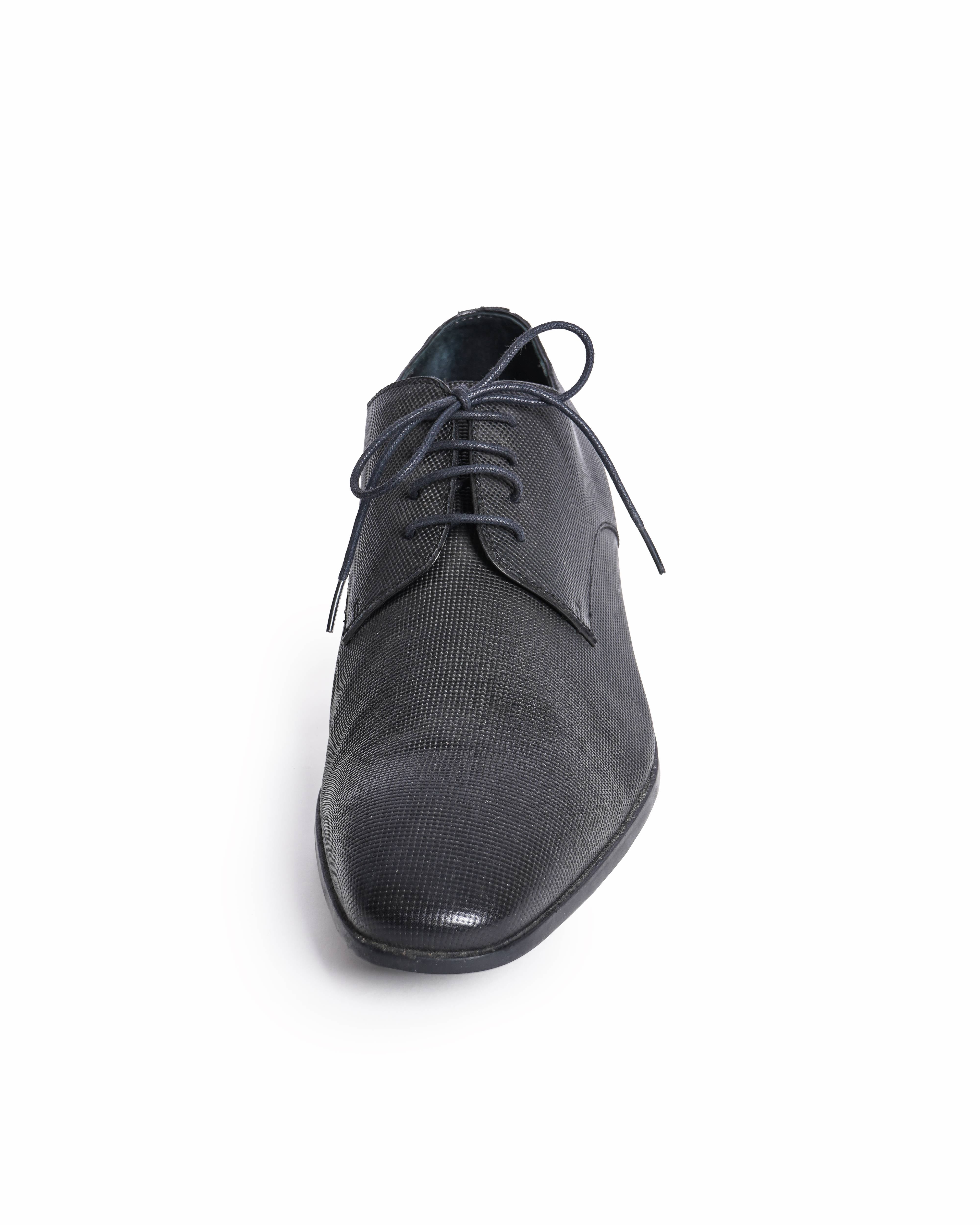 Hugo Boss Men's Vareb Textured Black Leather Derby Shoes