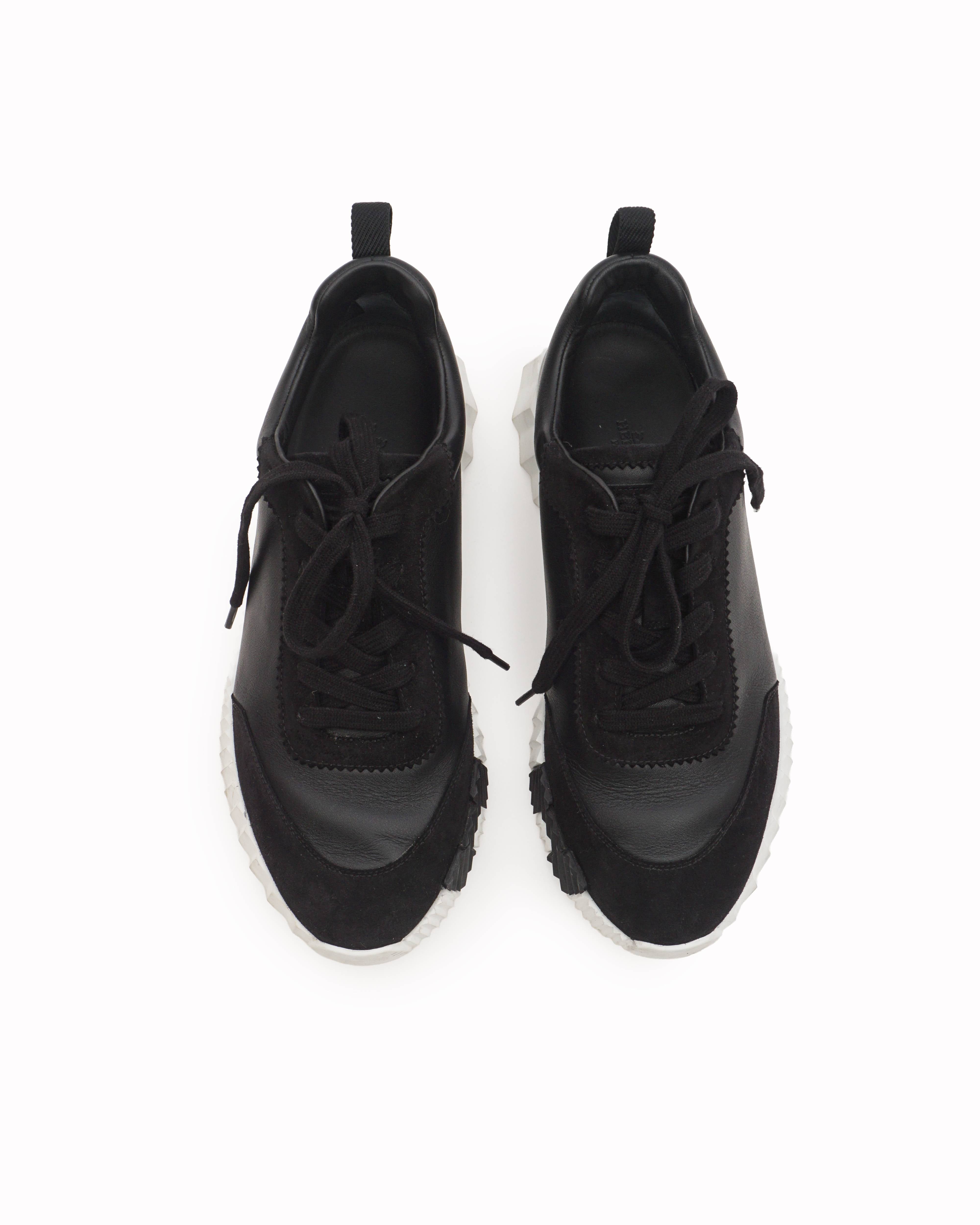 Hermès Bouncing Black Leather Men's Sneakers