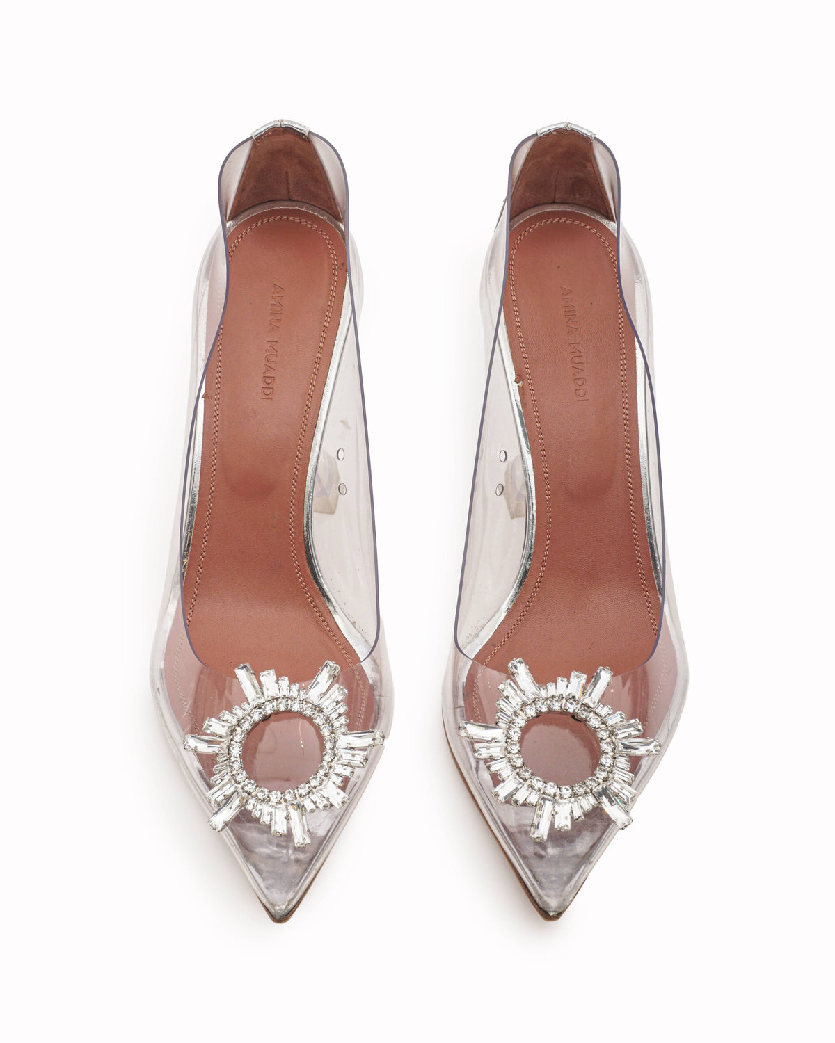 Amina Muaddi Begum Glass Sling Transparent PVC Pumps