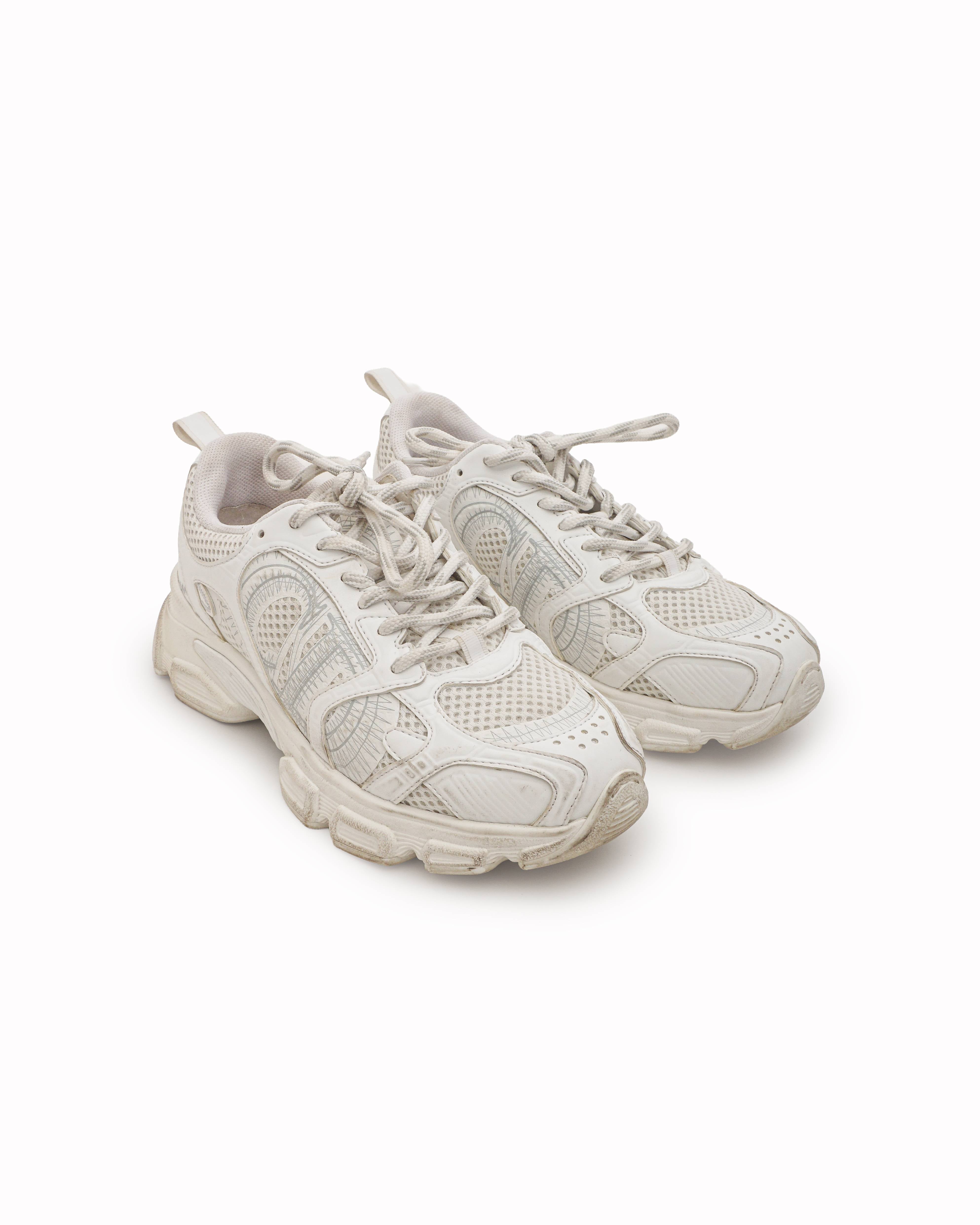 Dior White Mesh & Leather-Effect Chrono Sneakers