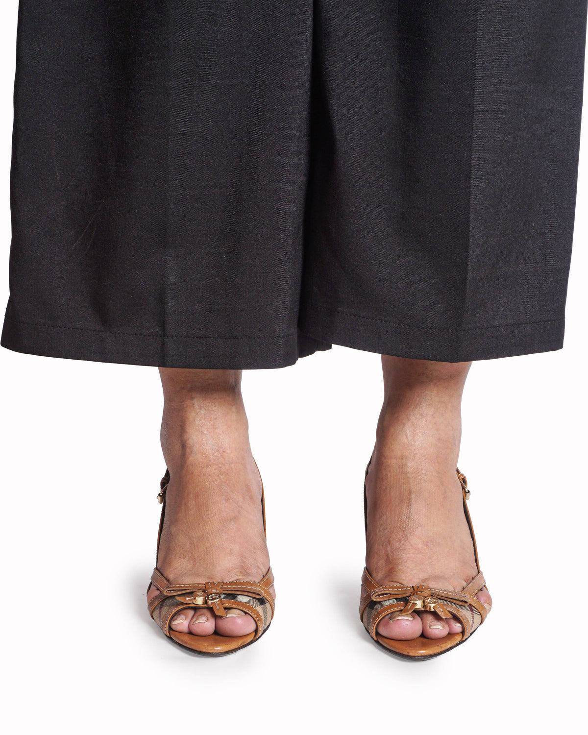 Burberry Nova Check Canvas & Leather Slingback Sandals