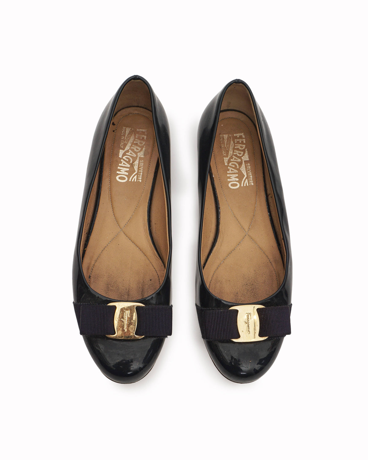 Salvatore Ferragamo Purple Patent Leather Varina Ballet Flats