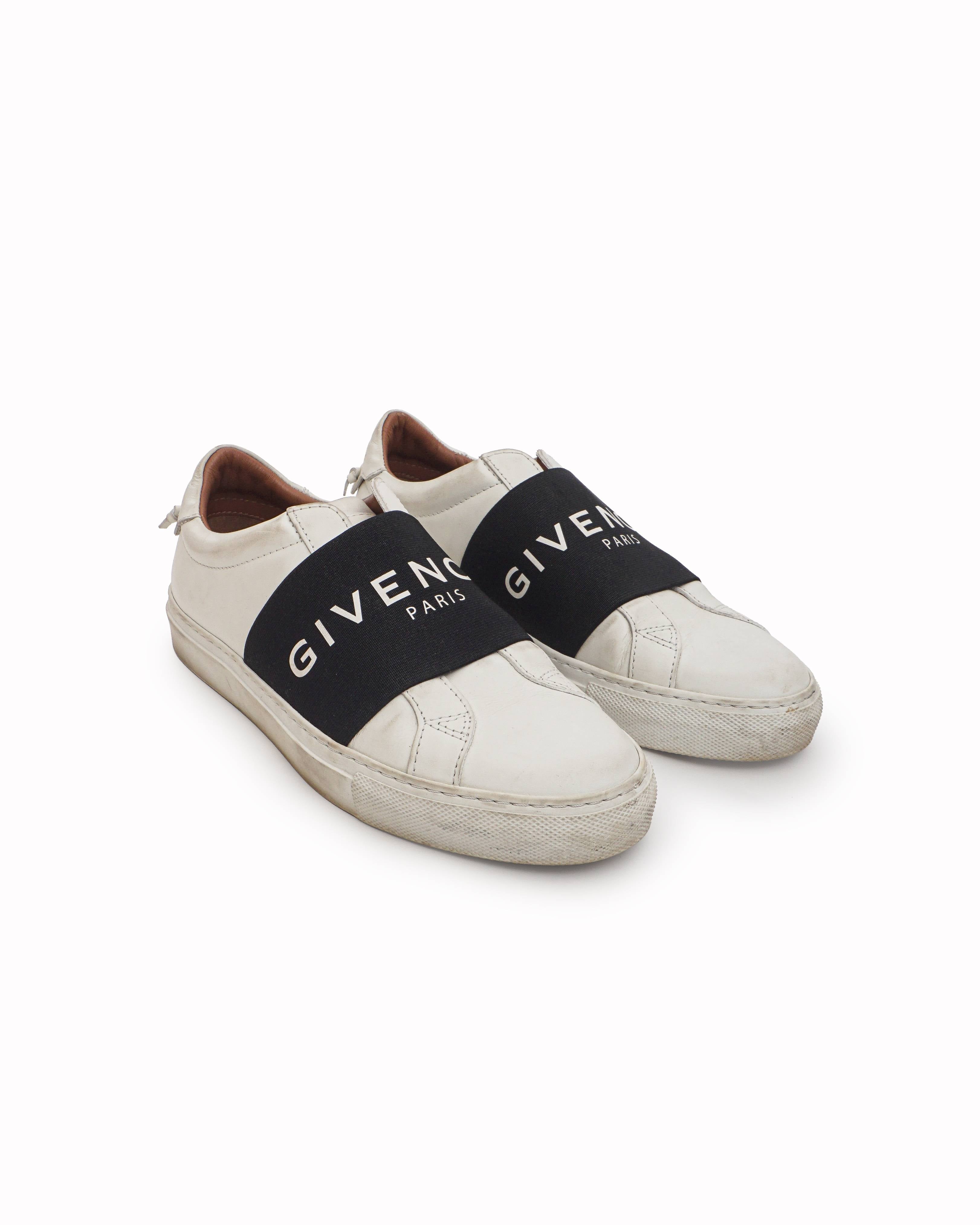 Givenchy White Leather Urban Knots Elastic Band Sneakers