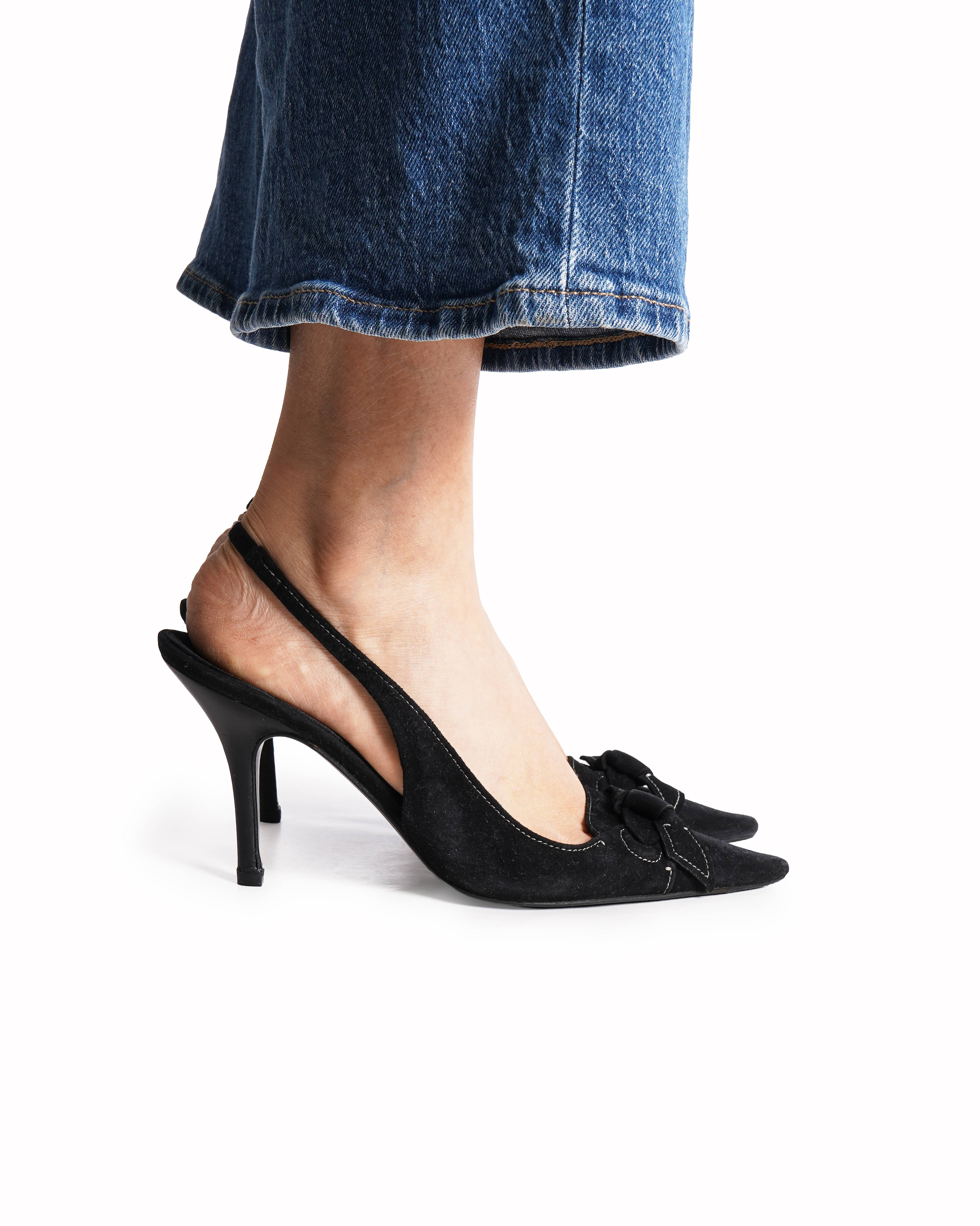 Bally Suede Pointy Toe Pumps