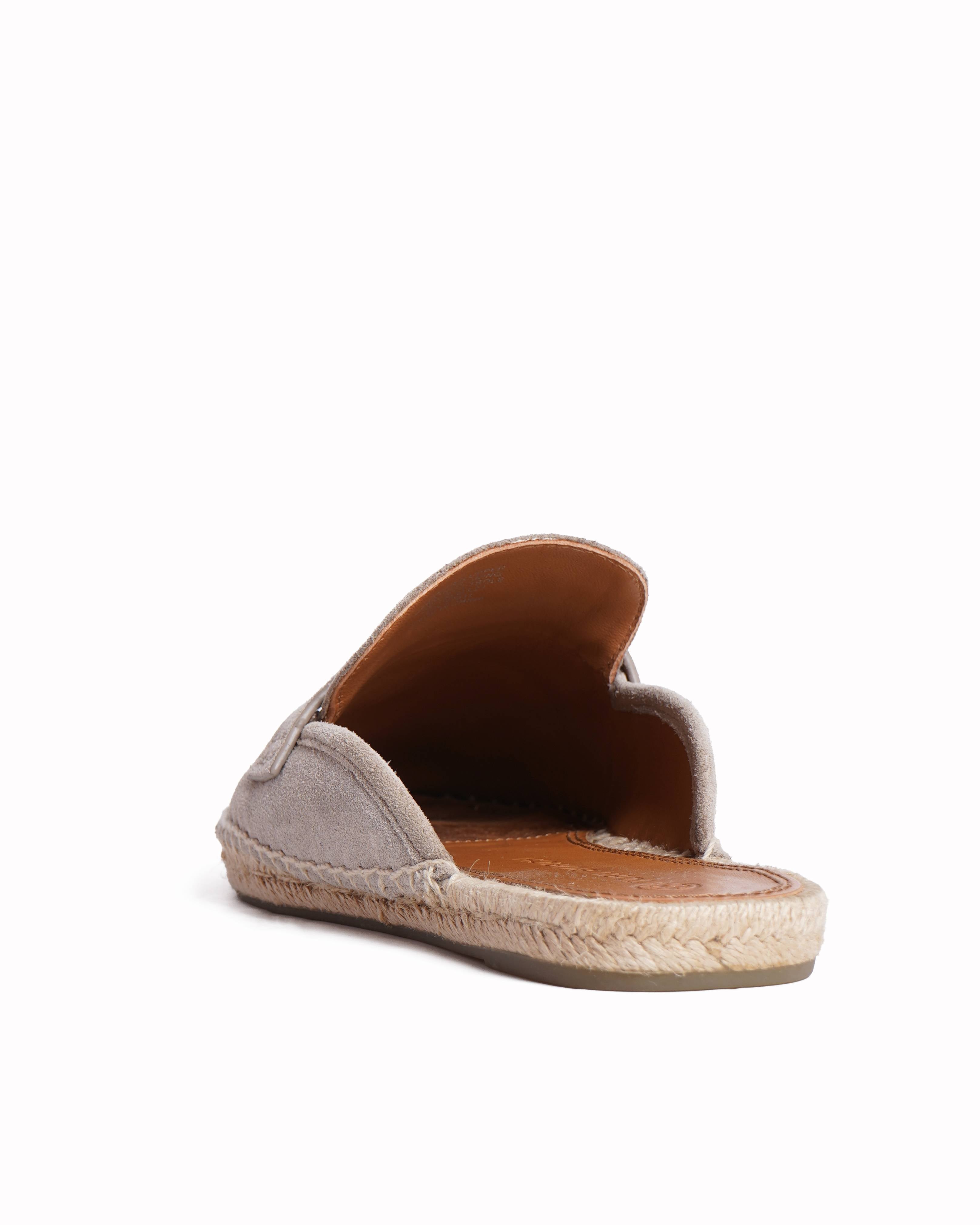 Tory Burch Grey Suede Espadrille Slides