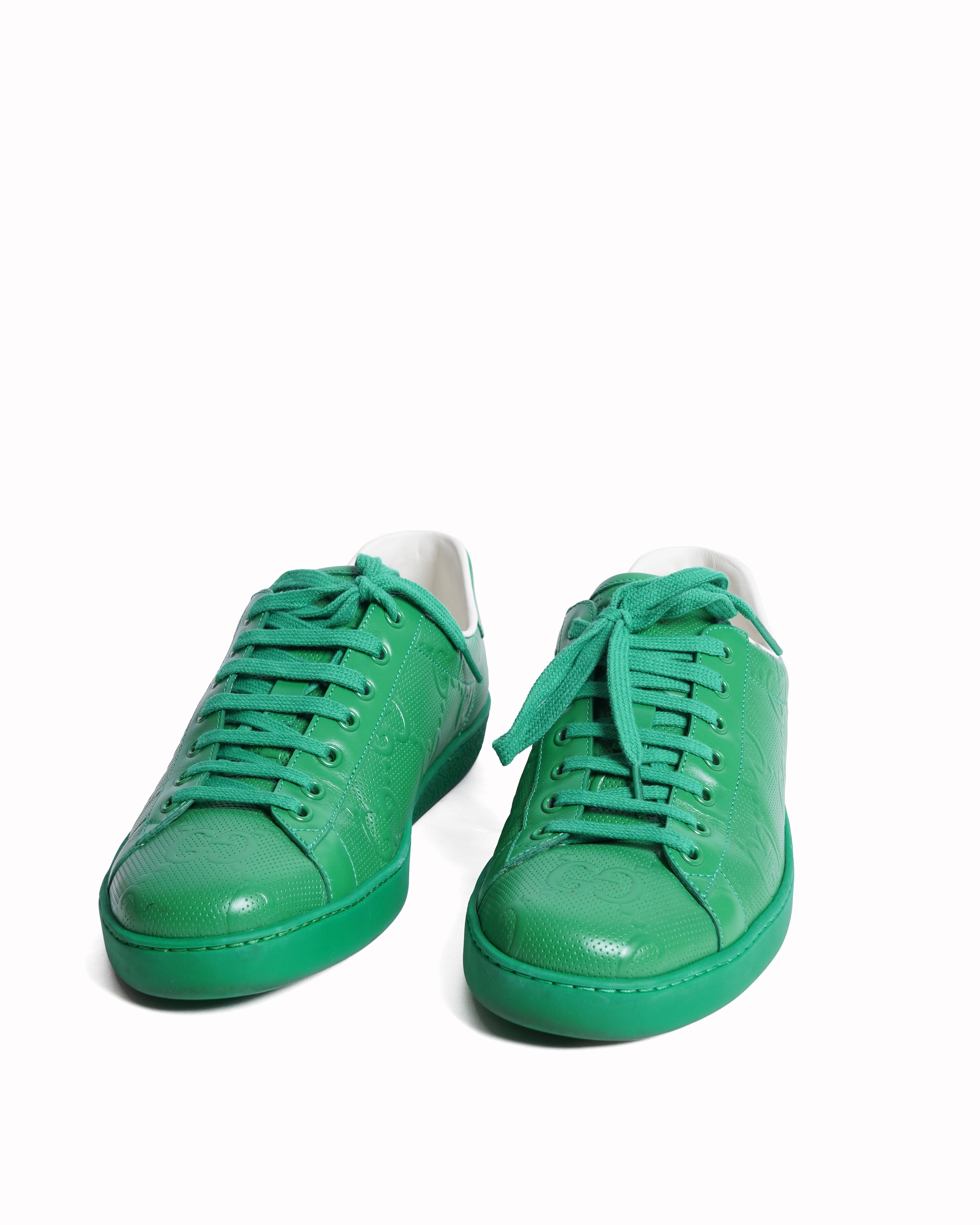 New Gucci ace gg sneakers in green