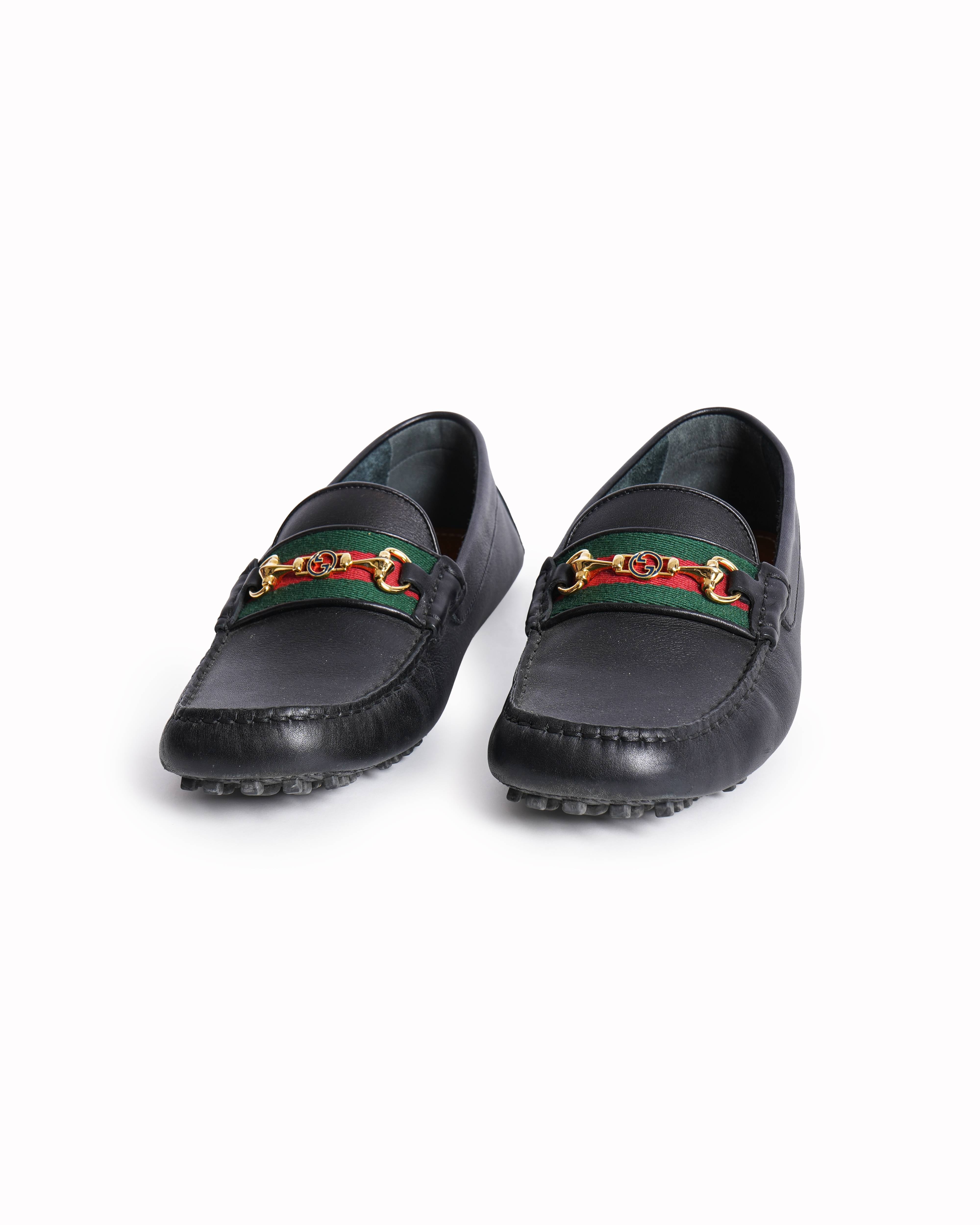 Gucci black leather loafers