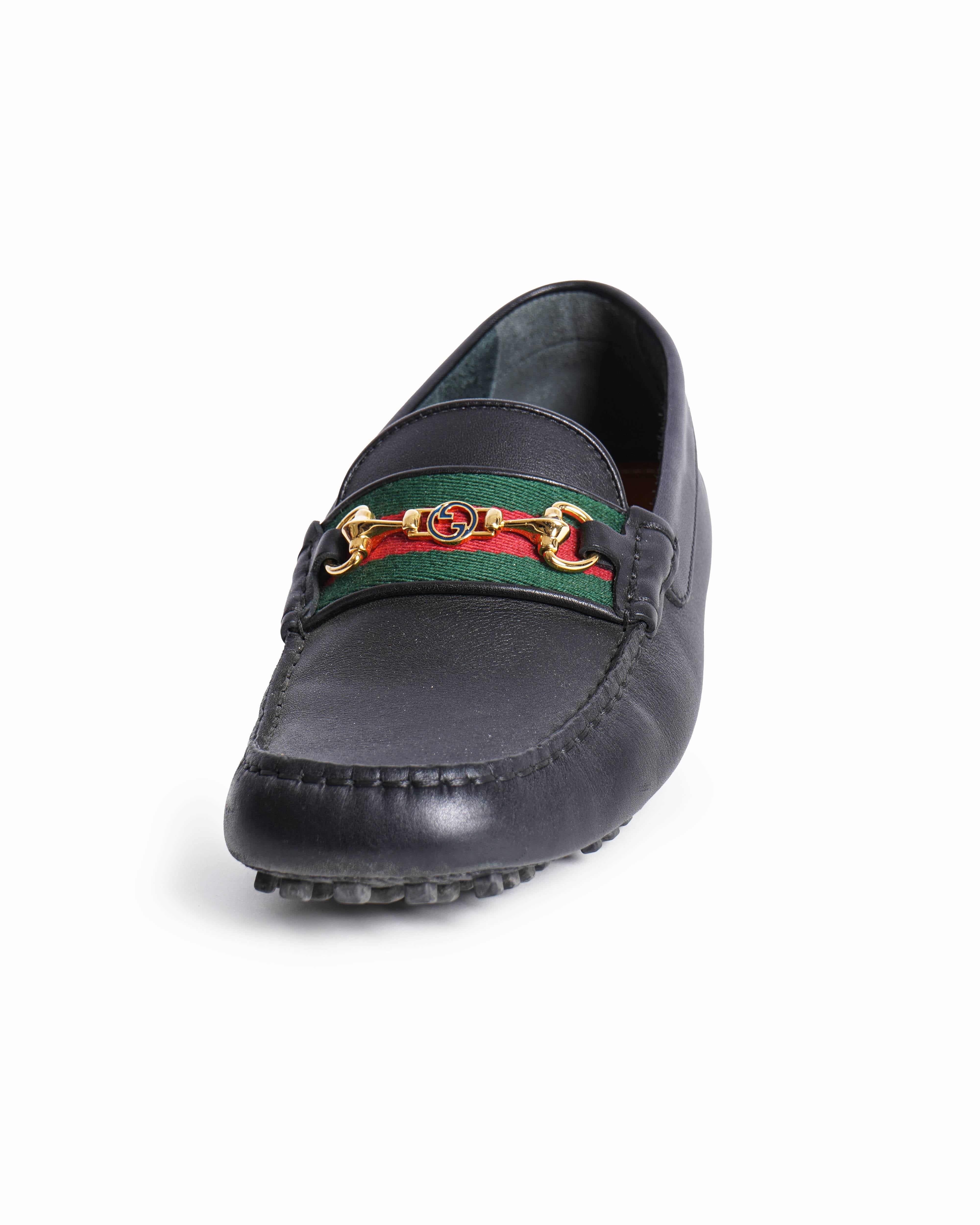 Gucci black leather loafers