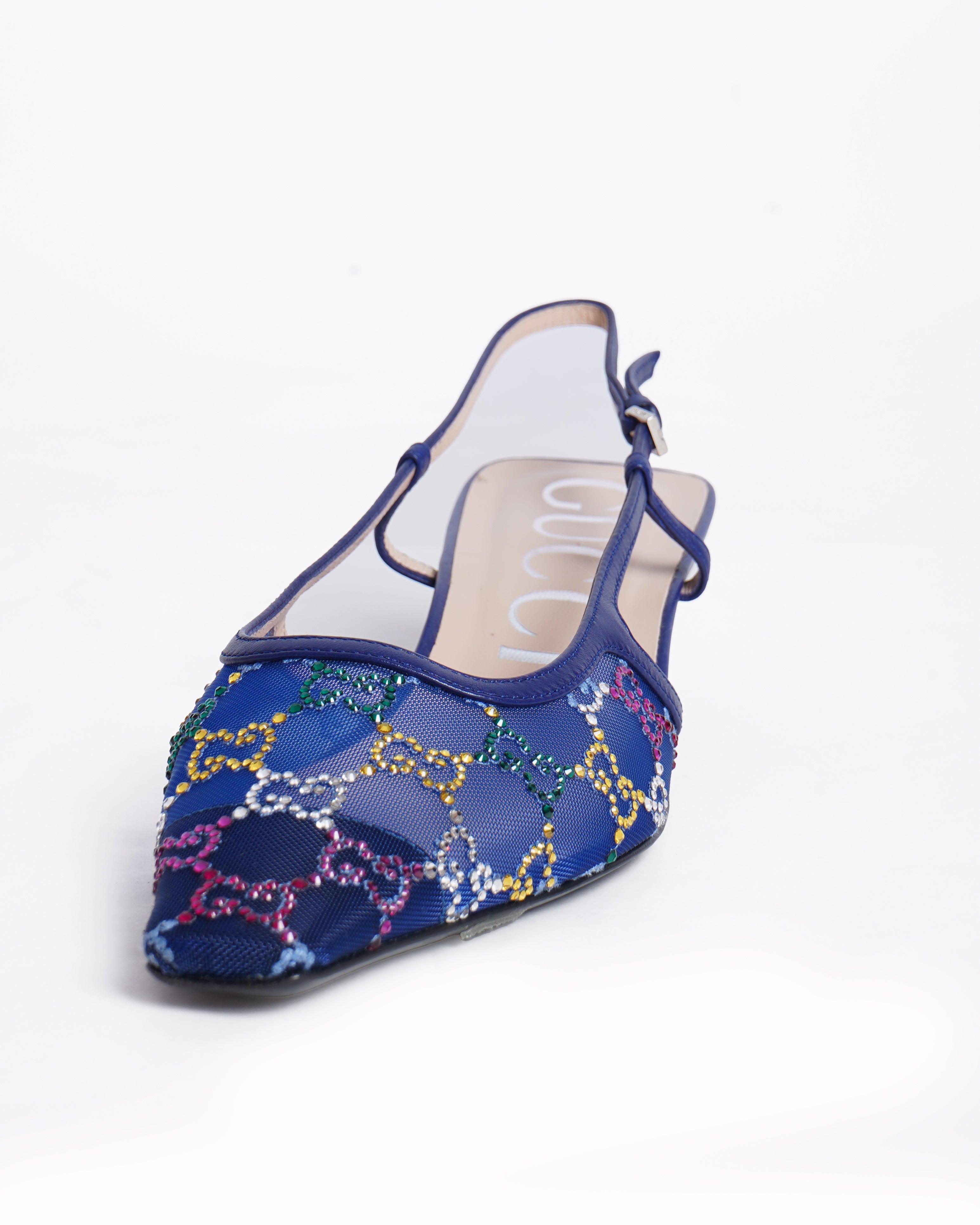 Gucci Crystal GG Monogram Slingback Pumps