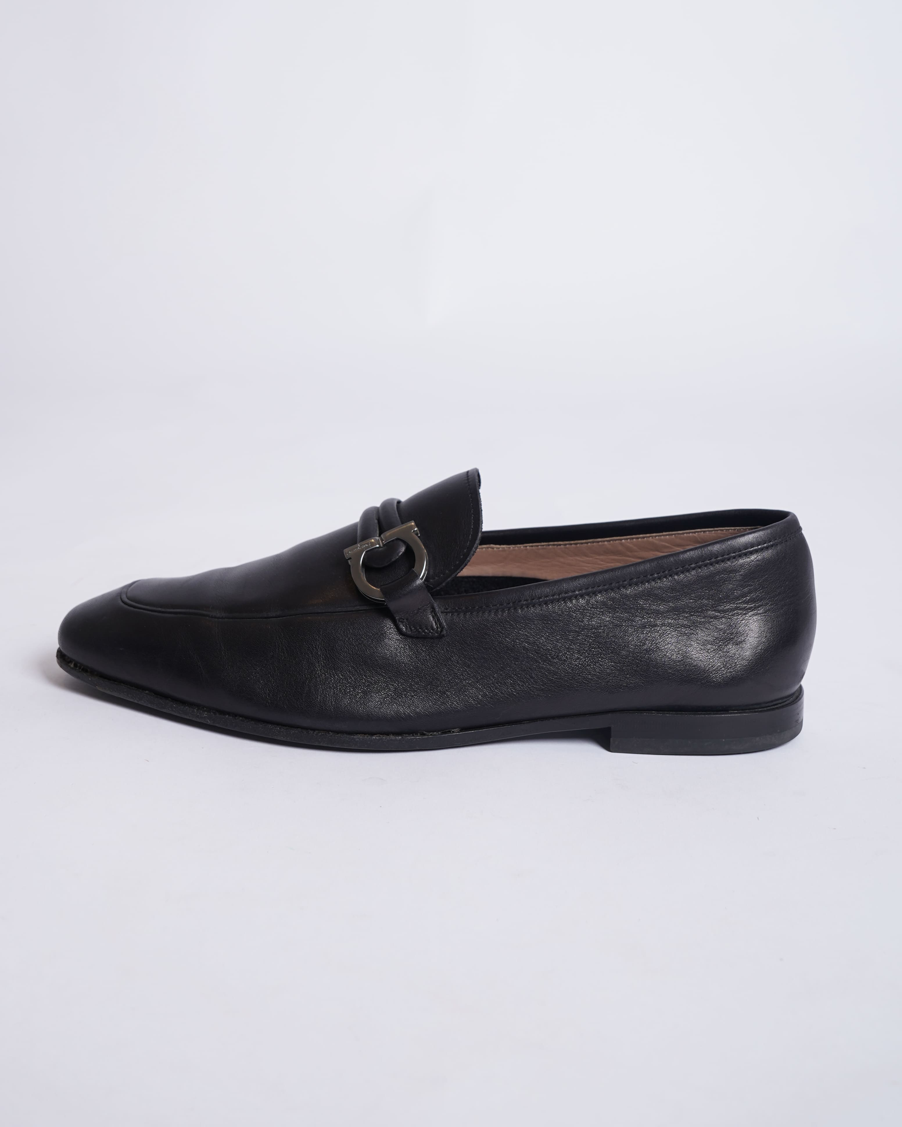 Salvatore Ferragamo Men’s Gancini Loafers in Black