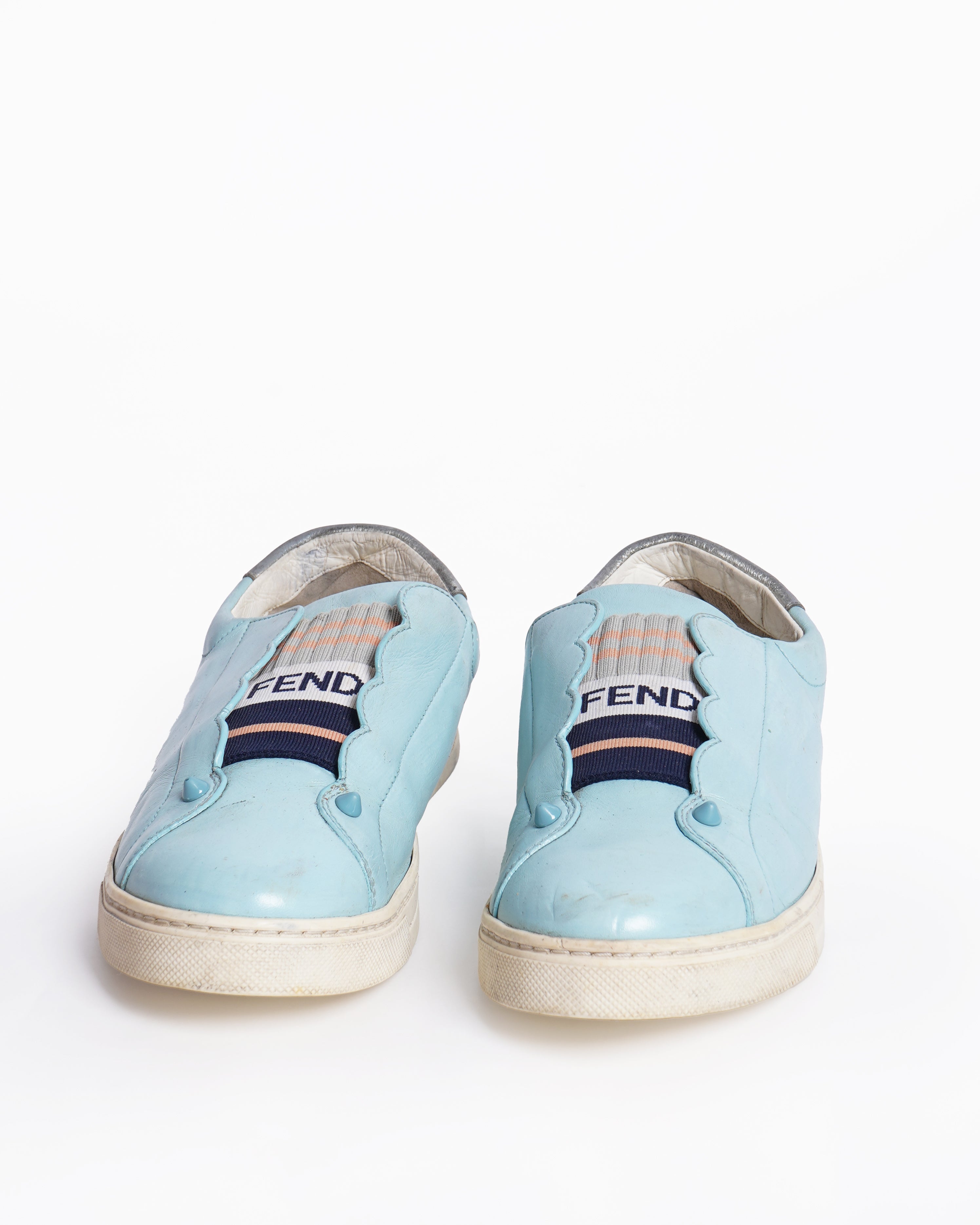 Fendi
Blue Leather Rockoko Slip On Sneakers