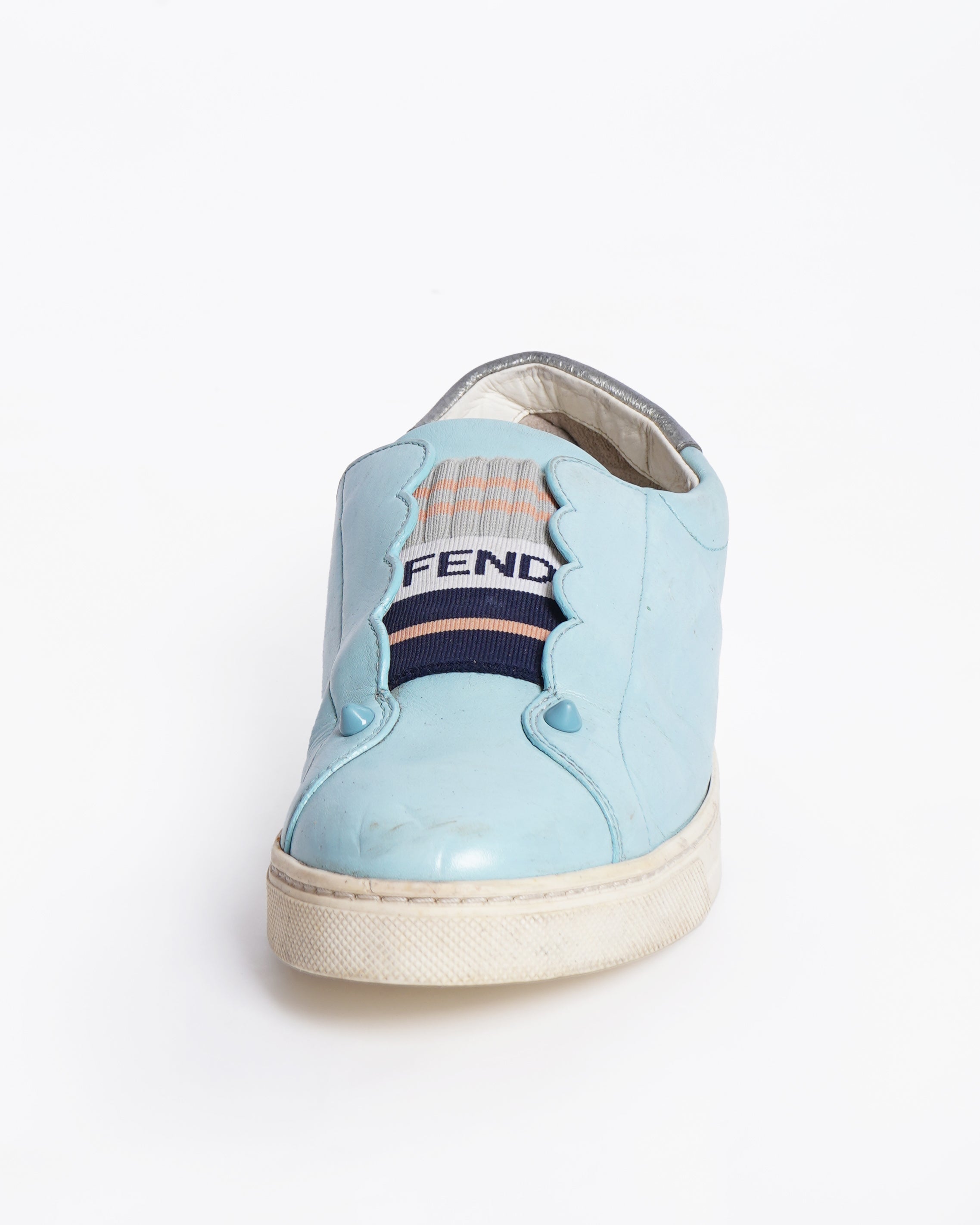 Fendi
Blue Leather Rockoko Slip On Sneakers