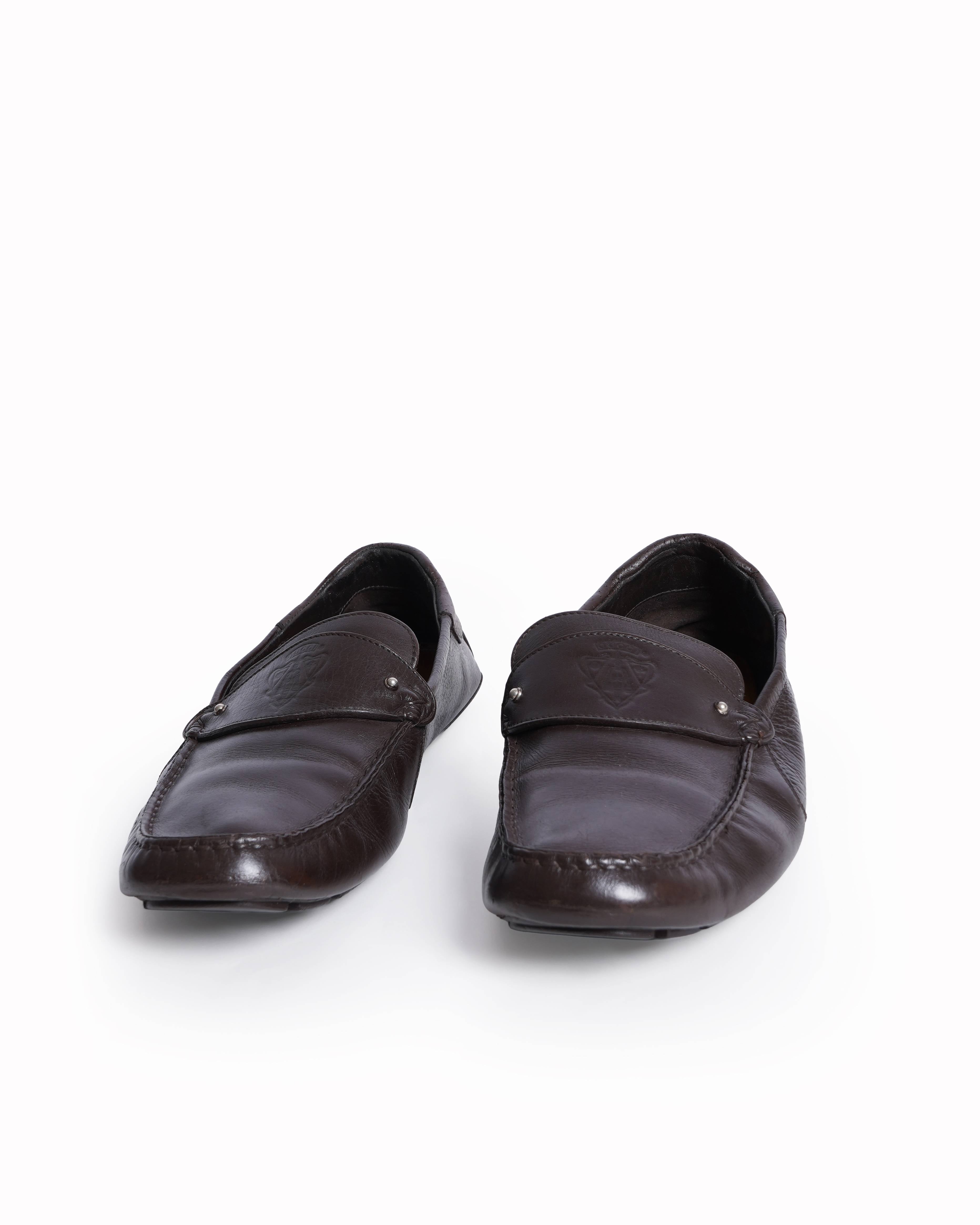 Gucci leather brown loafers